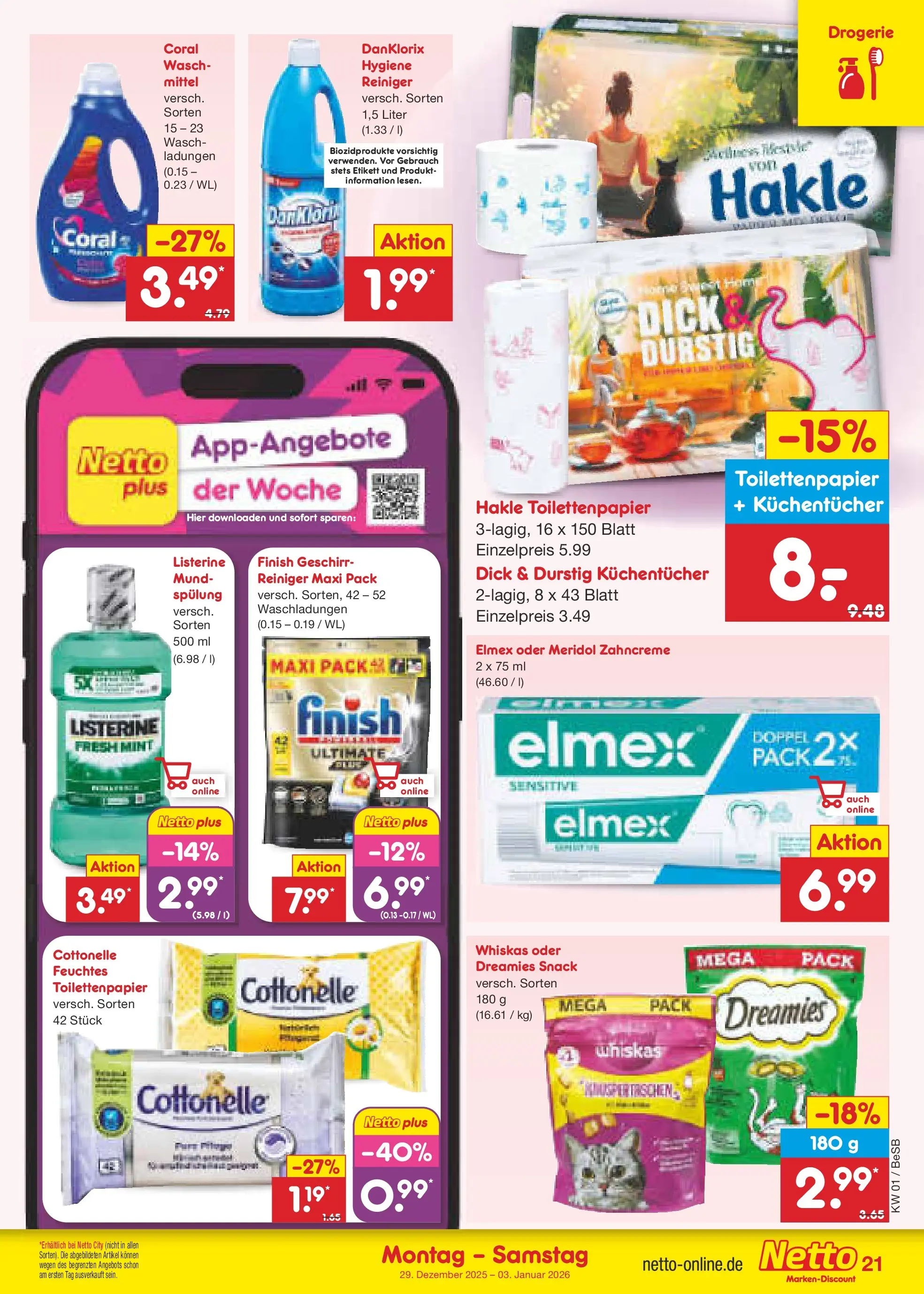 Netto Marken-Discount prospekt Kremmen	 (ab 28.12.2025) » Angebote | Seite: 31 | Produkte: Coral, Finish, Spülung, Whiskas