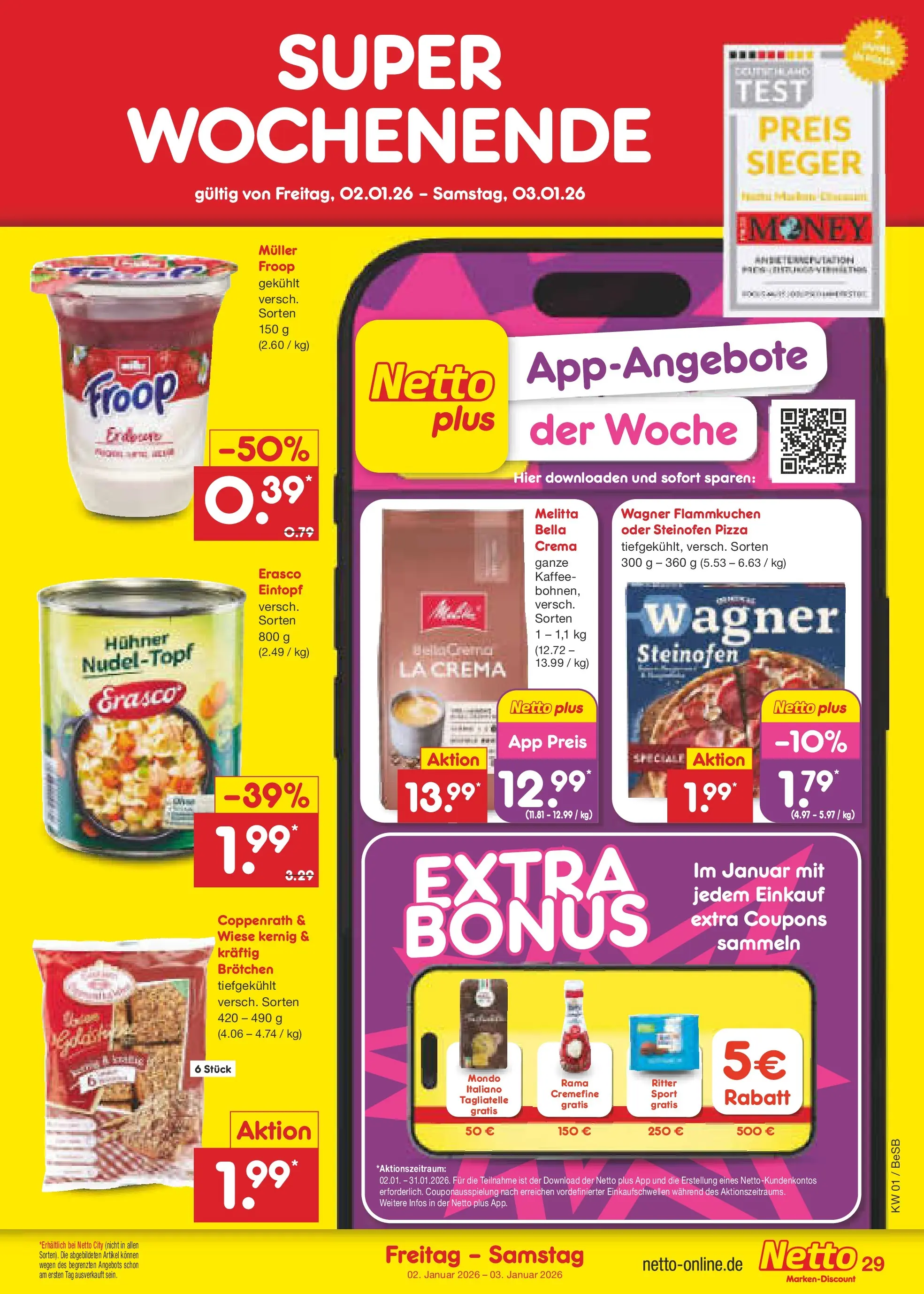 Netto Marken-Discount prospekt Kremmen	 (ab 28.12.2025) » Angebote | Seite: 43 | Produkte: Rama, Kaffee, Pizza, Erasco