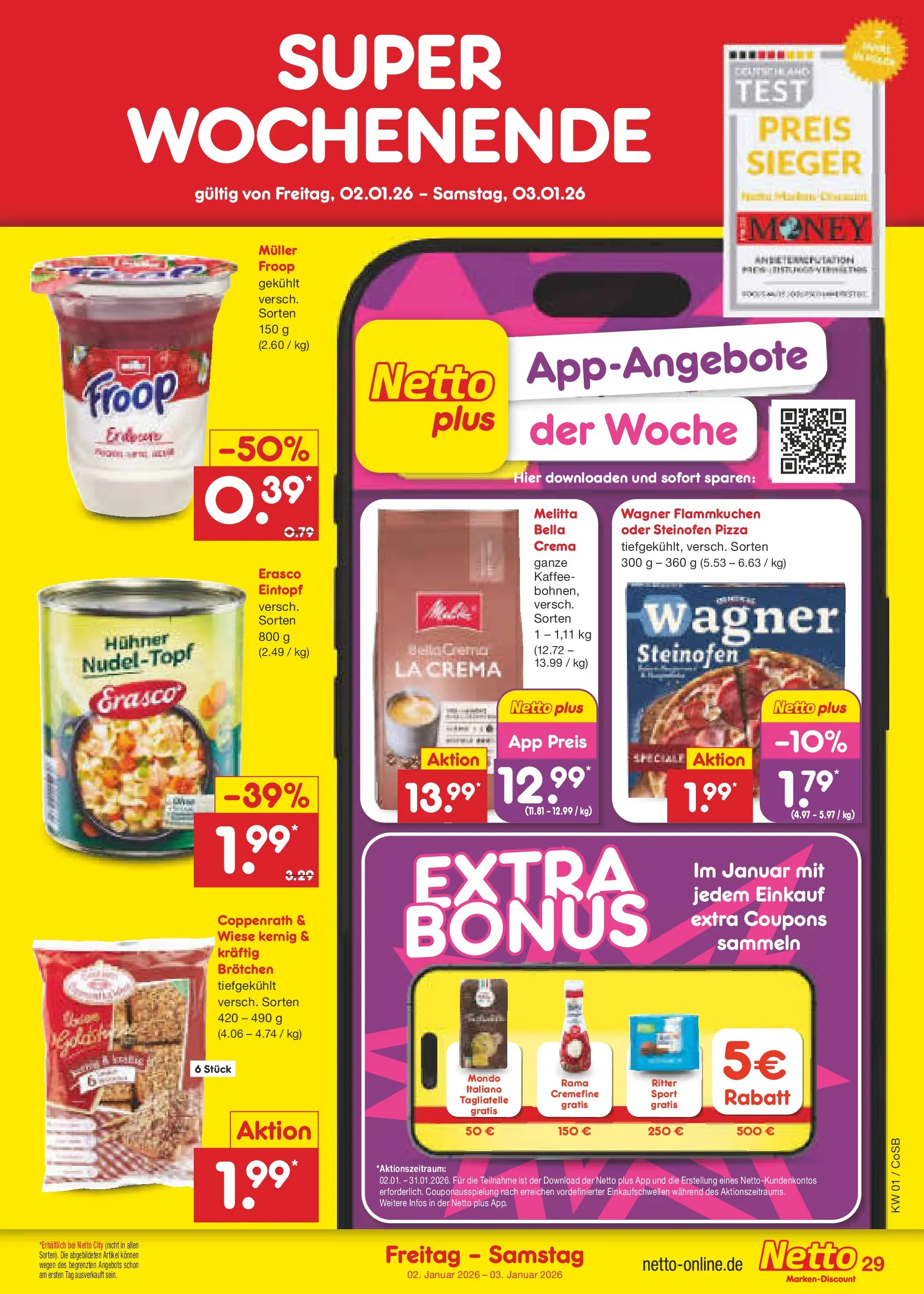 Netto Marken-Discount prospekt Bitterfeld-Wolfen	 (ab 28.12.2025) » Angebote | Seite: 43 | Produkte: Froop, Rama, Pizza, Erasco