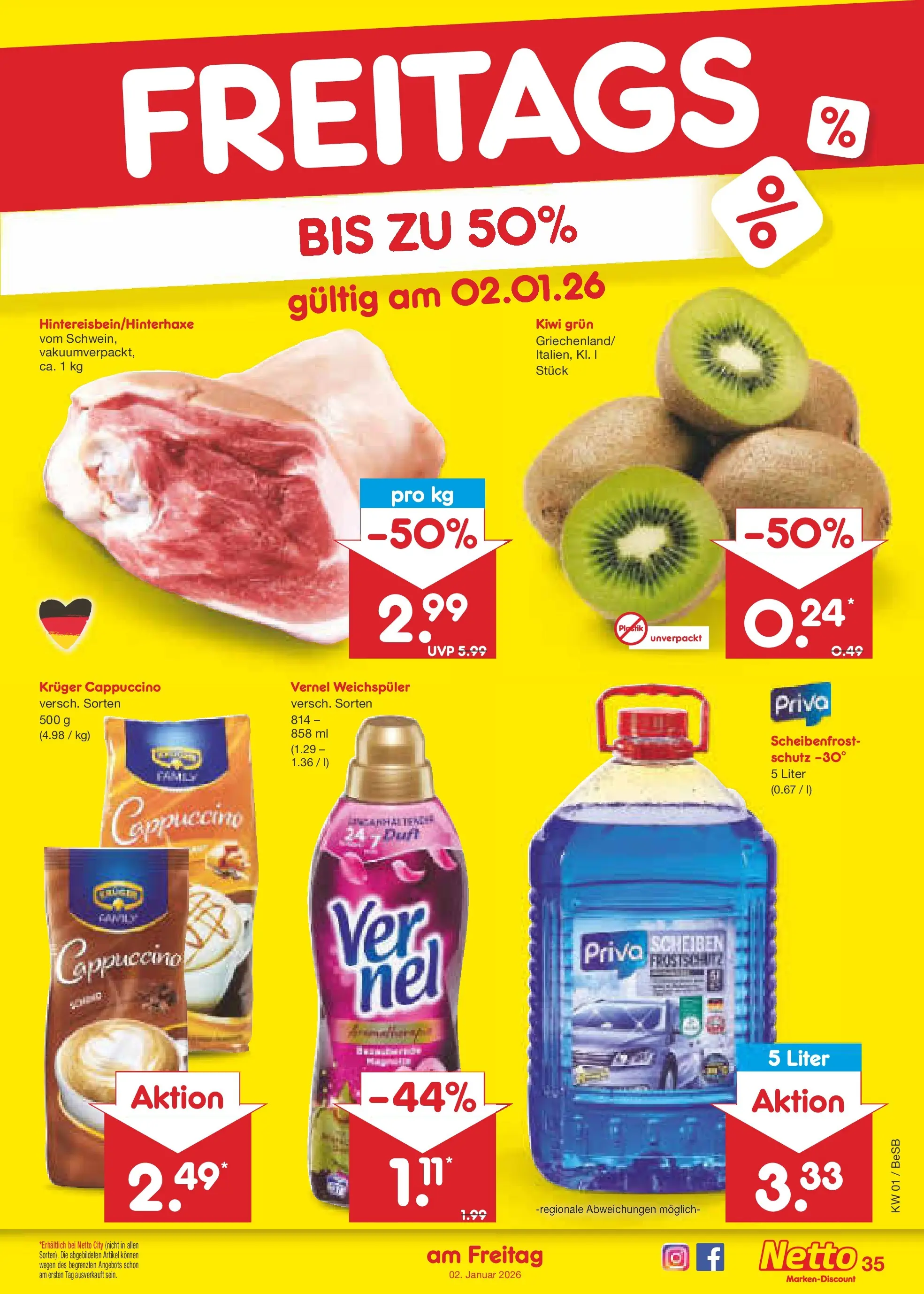 Netto Marken-Discount prospekt Kremmen	 (ab 28.12.2025) » Angebote | Seite: 49 | Produkte: Duft, Weichspüler, Kruger cappuccino, Vernel
