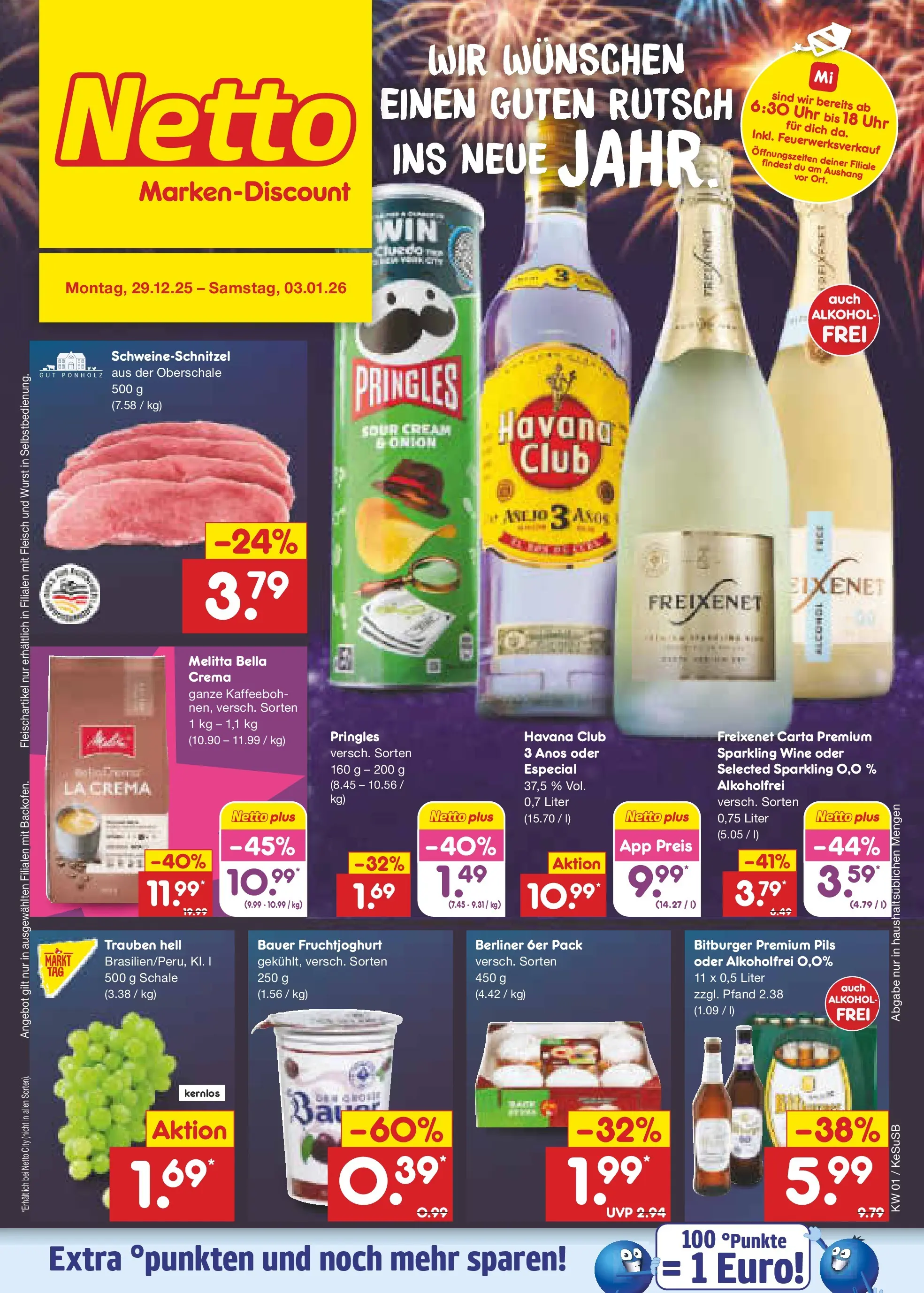 Netto Marken-Discount prospekt Kruft	 (ab 28.12.2025) » Angebote | Seite: 1 | Produkte: Melitta, Freixenet, Pringles, Uhr