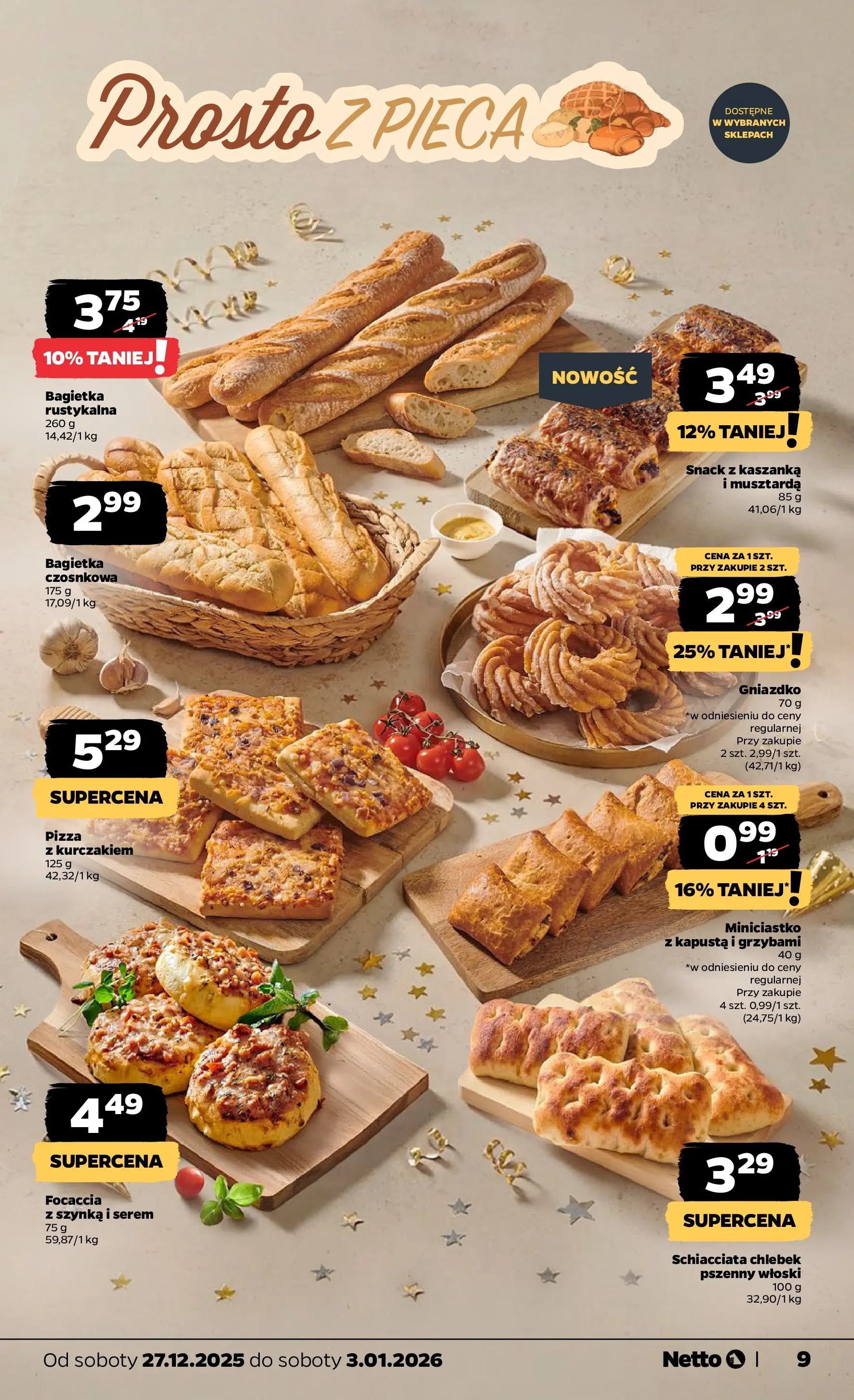 Netto - NETTO T01A ważne do 3.01.2026 od 26.12.2025 - Aktualne promocje | Strona: 9 | Produkty: Kapusta, Kaszanka, Pizza z kurczakiem, Musztarda