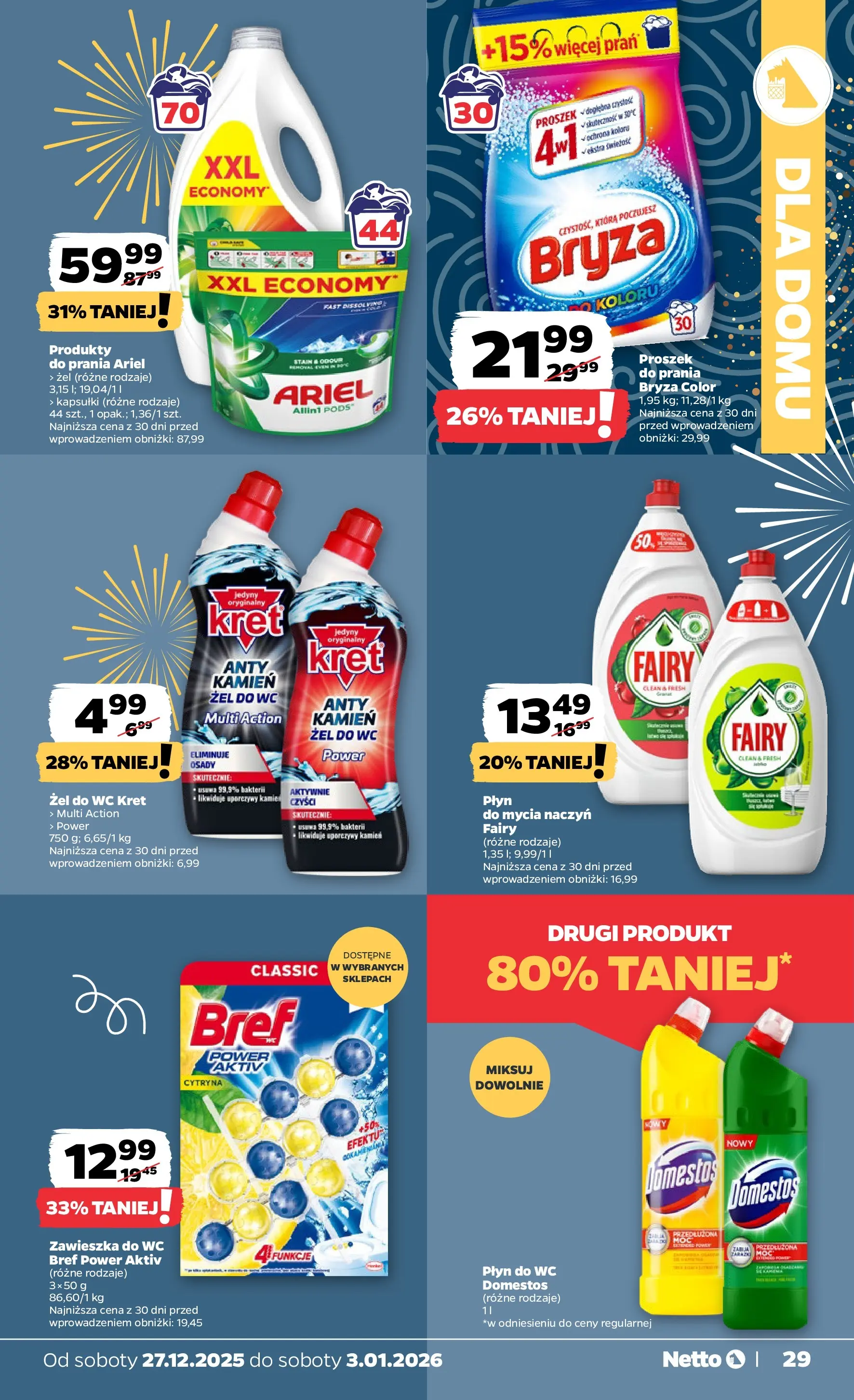 Netto - NETTO T01A ważne do 3.01.2026 od 26.12.2025 - Aktualne promocje | Strona: 29 | Produkty: Cytryna, Ariel, Domestos, Fairy
