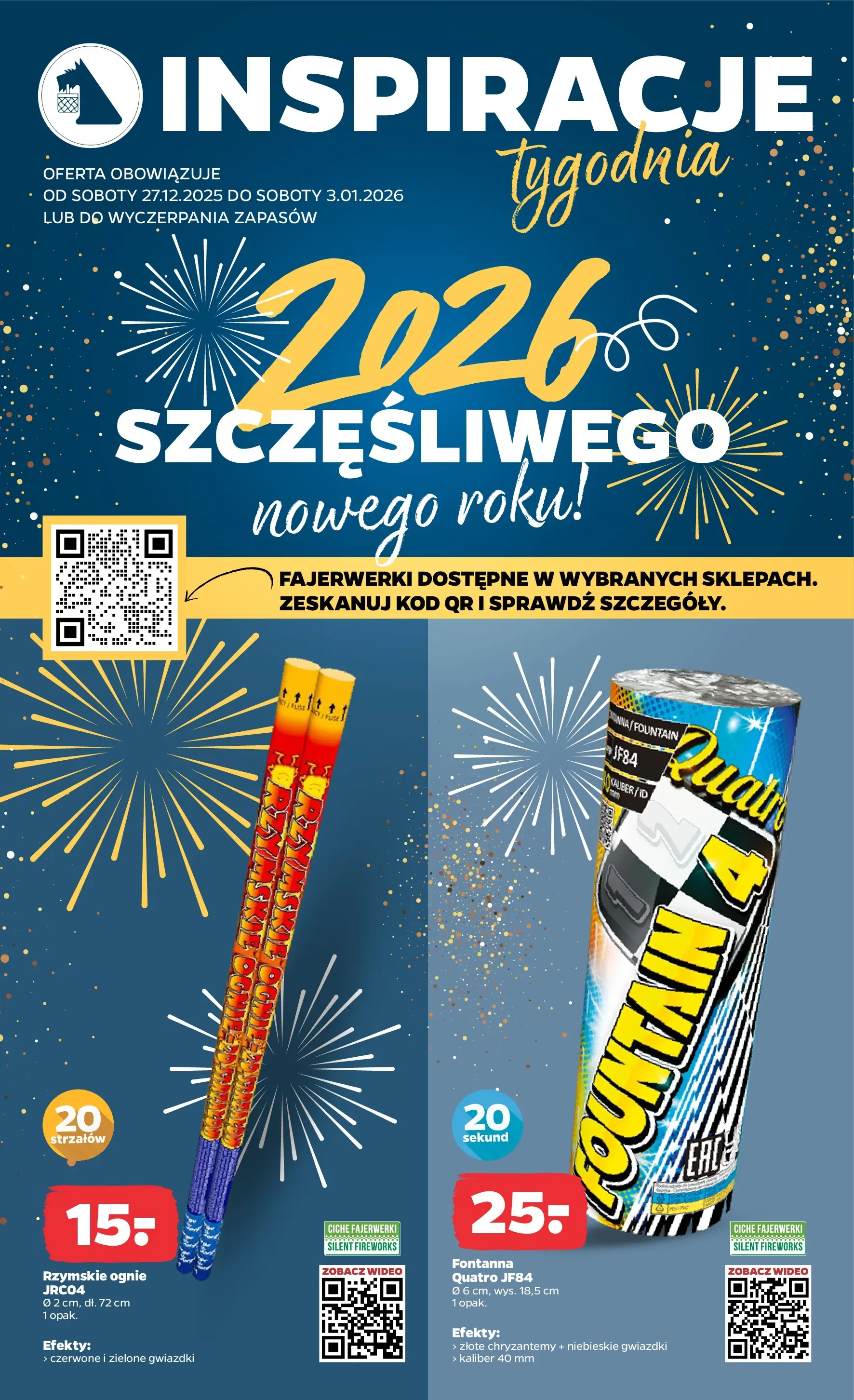 Netto - NETTO T01A ważne do 3.01.2026 od 26.12.2025 - Aktualne promocje | Strona: 35 | Produkty: Wideo, Chryzantemy, Fajerwerki, Rzymskie ognie