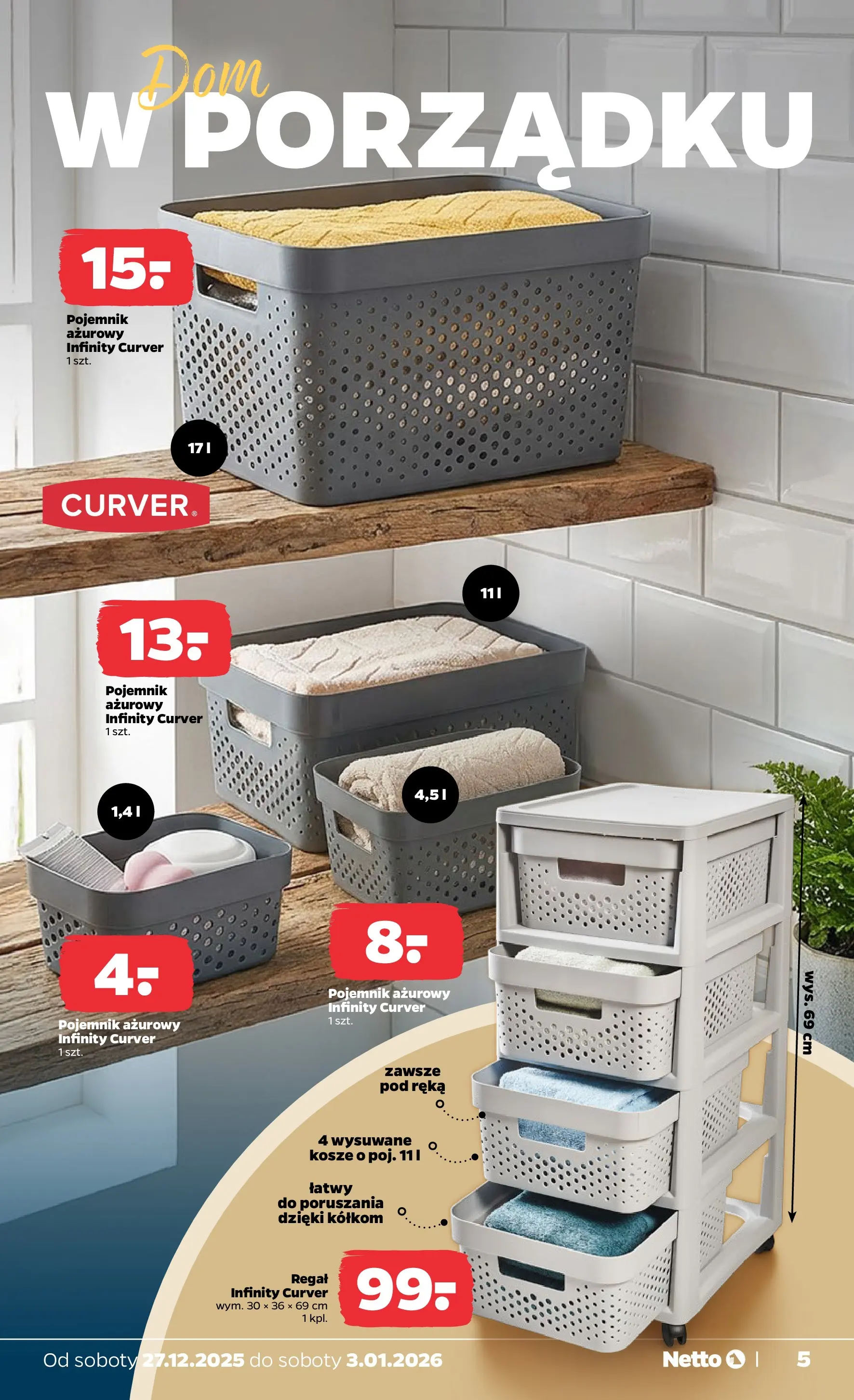 Netto - NETTO T01A ważne do 3.01.2026 od 26.12.2025 - Aktualne promocje | Strona: 38 | Produkty: Regał