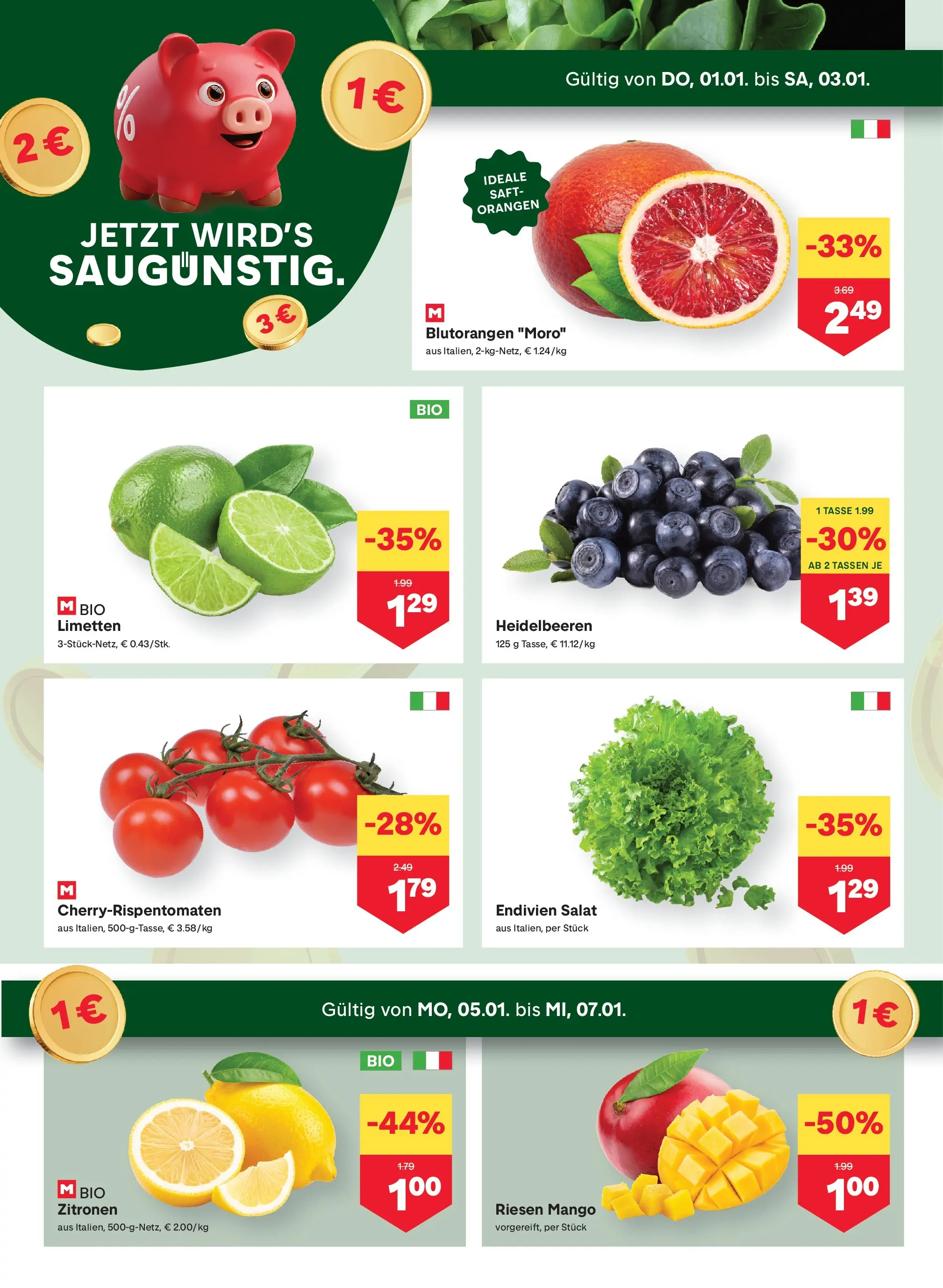 MPREIS Pfunds von 31.12.2025 - Aktuelle Angebote | Seite: 2 | Produkte: Salat, Mango, Saft, Orangen