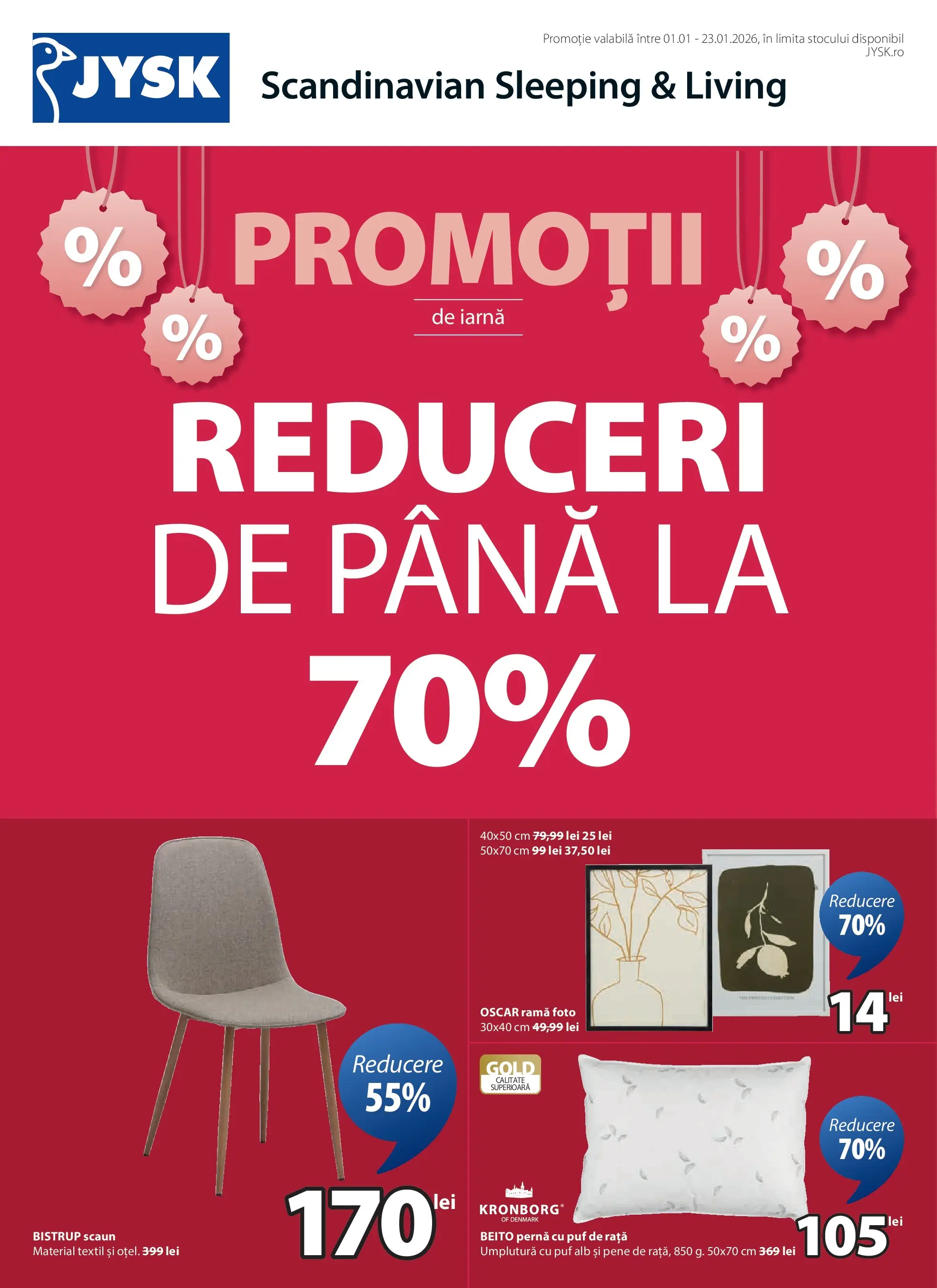 JYSK - Catalog JYSK până în data de 23.01.2026 - Oferta 31.12.2025 - 23.01.2026 | Pagină: 1 | Produse: Pernă, Scaun, Rață, Ramă foto