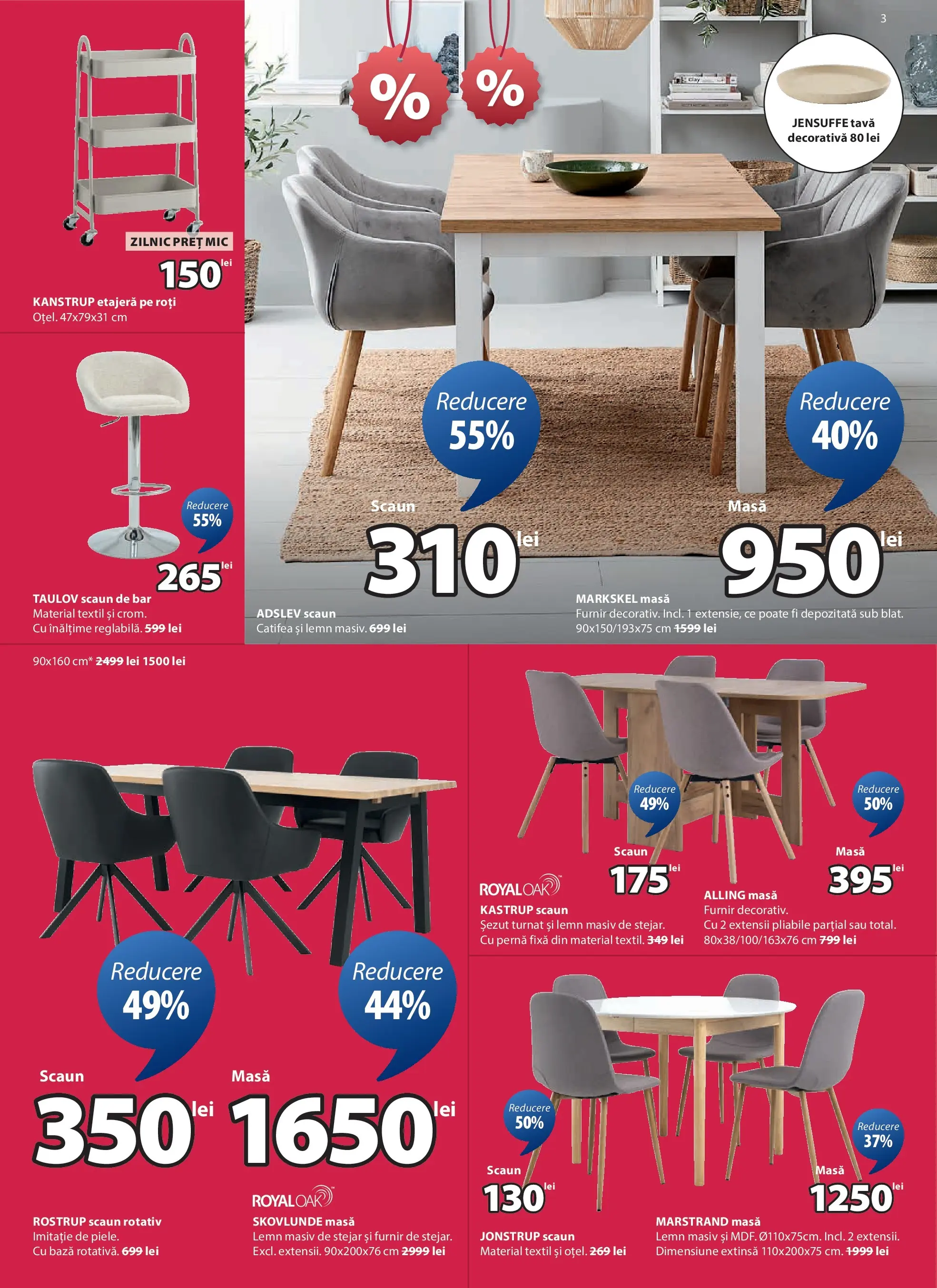 JYSK - Catalog JYSK până în data de 23.01.2026 - Oferta 31.12.2025 - 23.01.2026 | Pagină: 3 | Produse: Pernă, Masă, Scaun, Scaun de bar