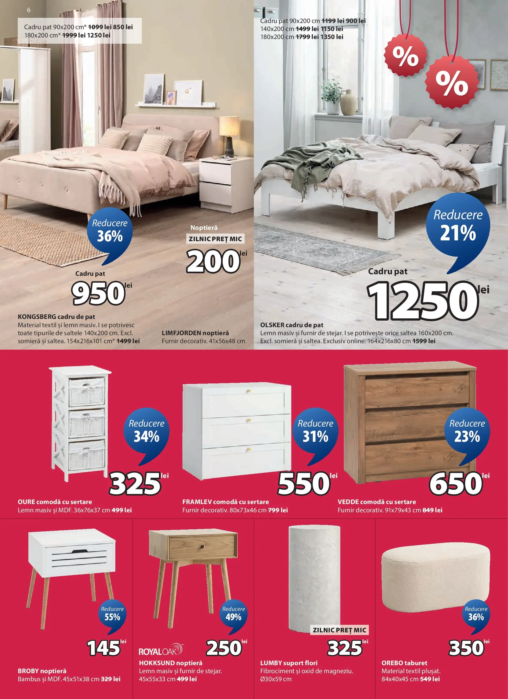 JYSK - Catalog JYSK până în data de 23.01.2026 - Oferta 31.12.2025 - 23.01.2026 | Pagină: 6 | Produse: Pat, Noptieră, Comodă, Taburet