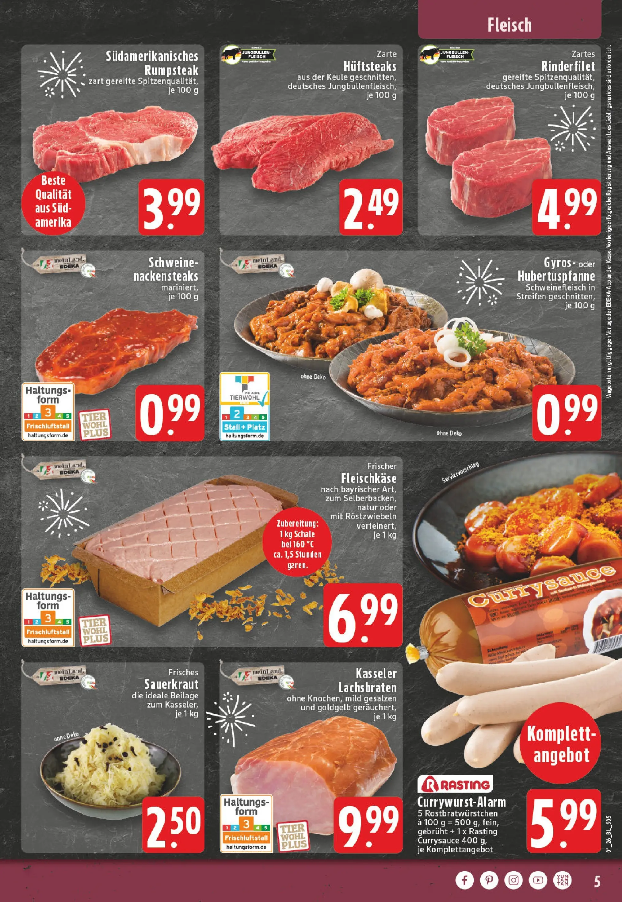 Edeka prospekt Detmold	 (ab 28.12.2025) » Angebote Online | Seite: 5 | Produkte: Rumpsteak, Gyros, Schweinefleisch, Steak