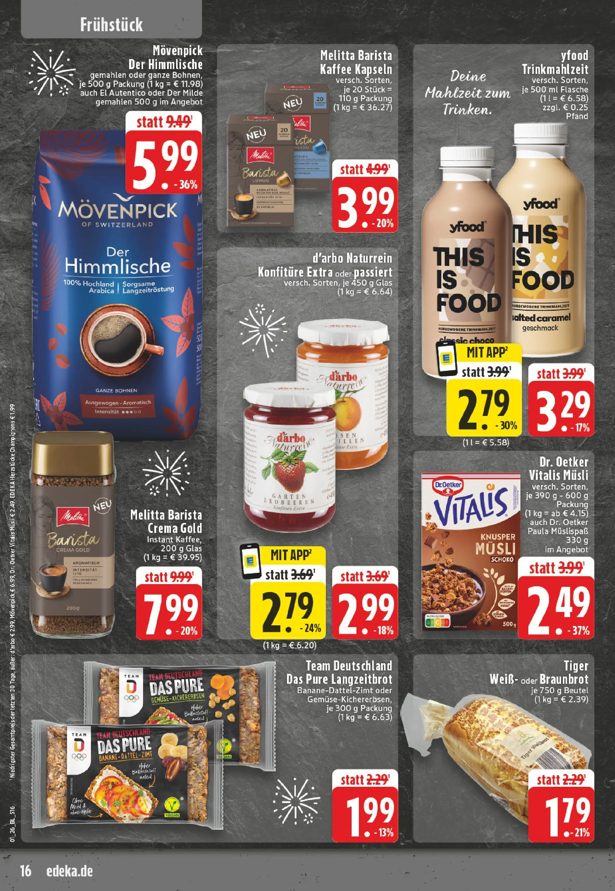 Edeka prospekt Detmold	 (ab 28.12.2025) » Angebote Online | Seite: 16 | Produkte: Melitta, Kaffee, YFood, Champignons