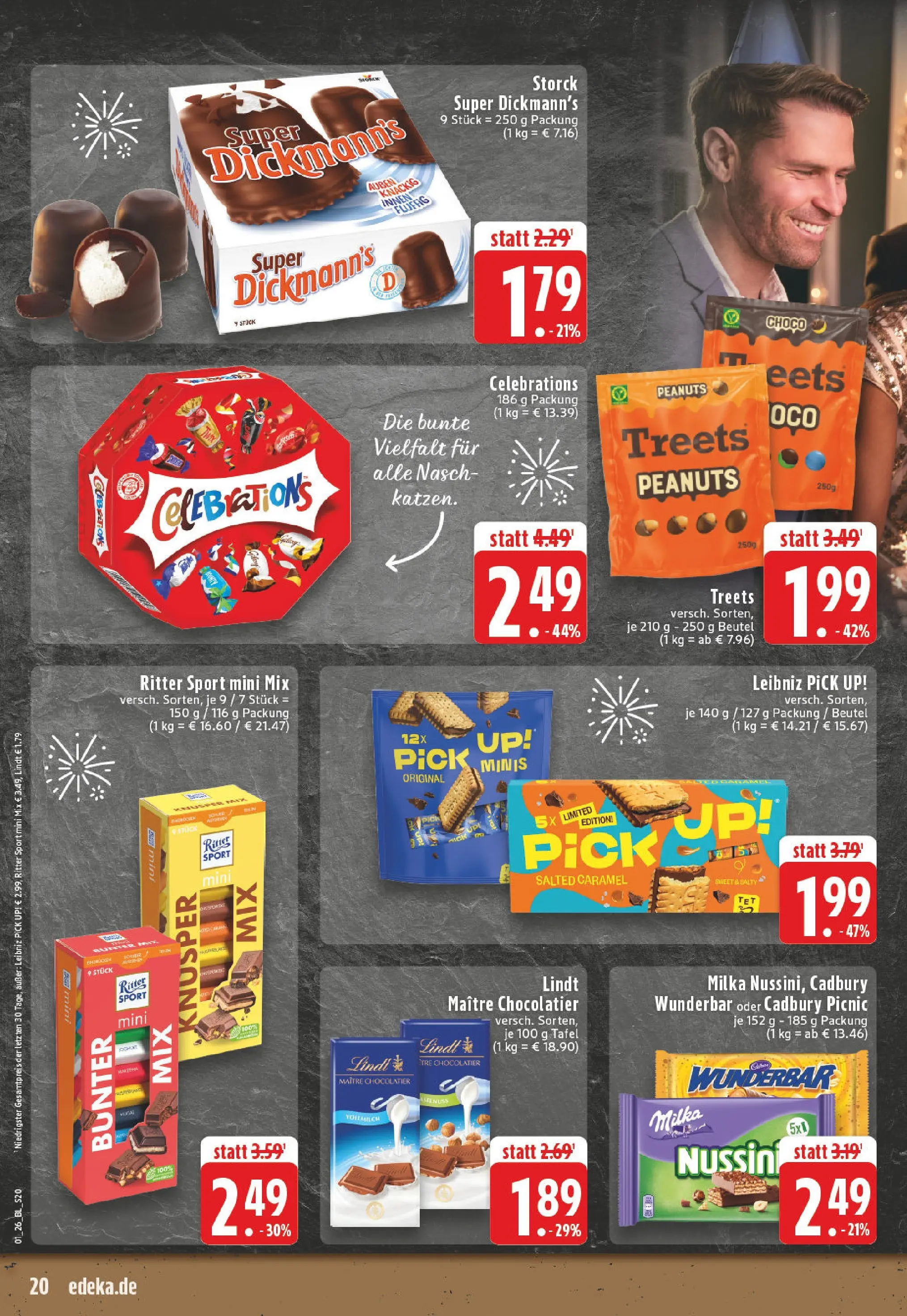 Edeka prospekt Detmold	 (ab 28.12.2025) » Angebote Online | Seite: 20 | Produkte: Ritter sport, Milka, Celebrations, Lindt