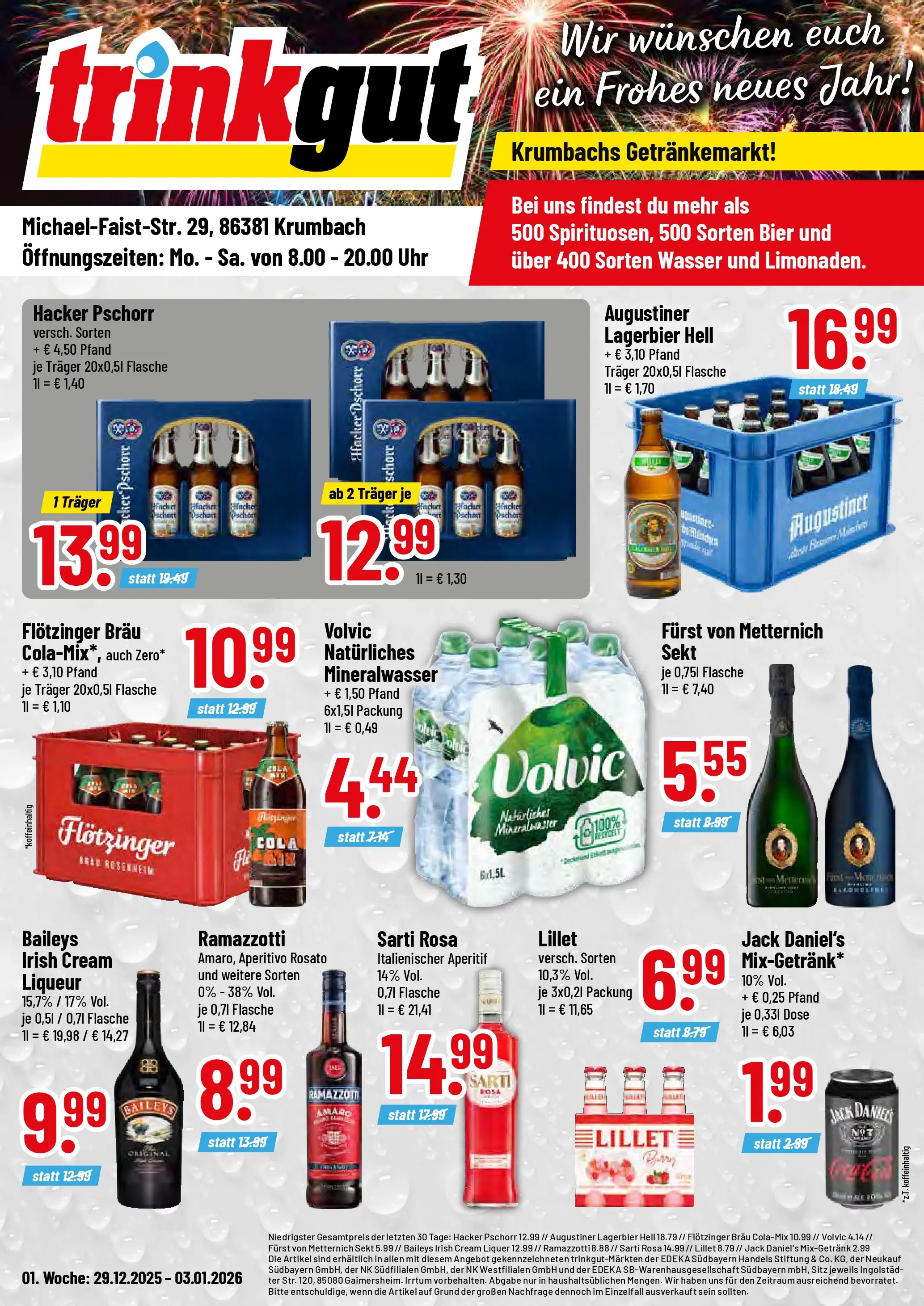 Trinkgut - trinkgut: Wochenangebote (ab 28.12.2025) » Angebote online | Seite: 1 | Produkte: Cola, Bier, Lillet, Baileys