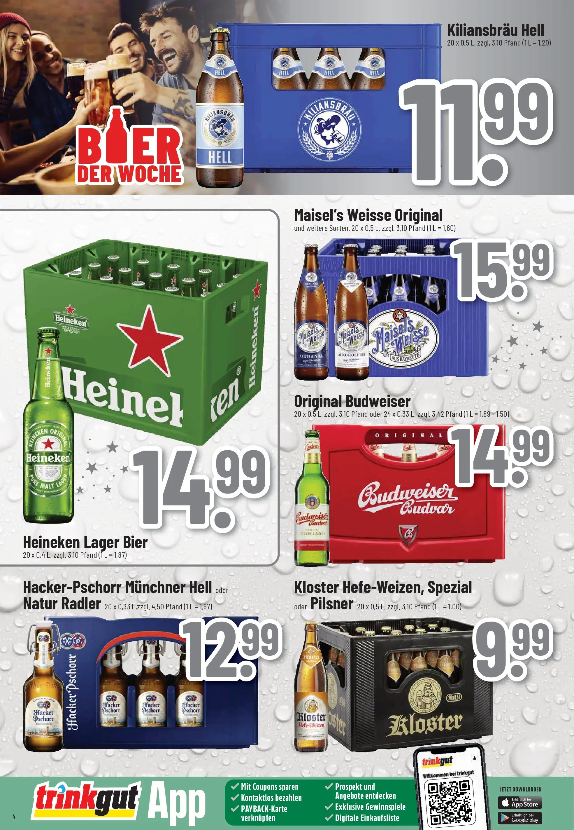 Trinkgut - trinkgut: Wochenangebote (ab 28.12.2025) » Angebote online | Seite: 4 | Produkte: Bier, Heineken, Radler, Budweiser