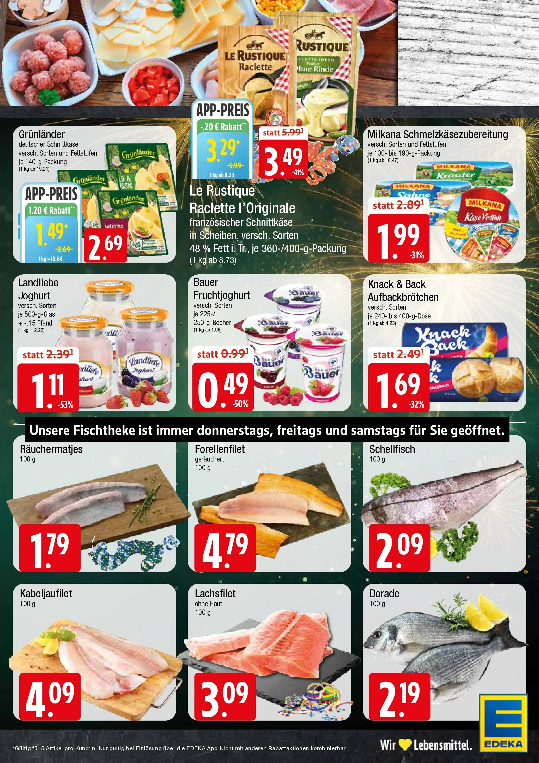 Edeka prospekt Wentorf	 (ab 29.12.2025) » Angebote Online | Seite: 5 | Produkte: Dorade, Käse, Landliebe joghurt, Raclette