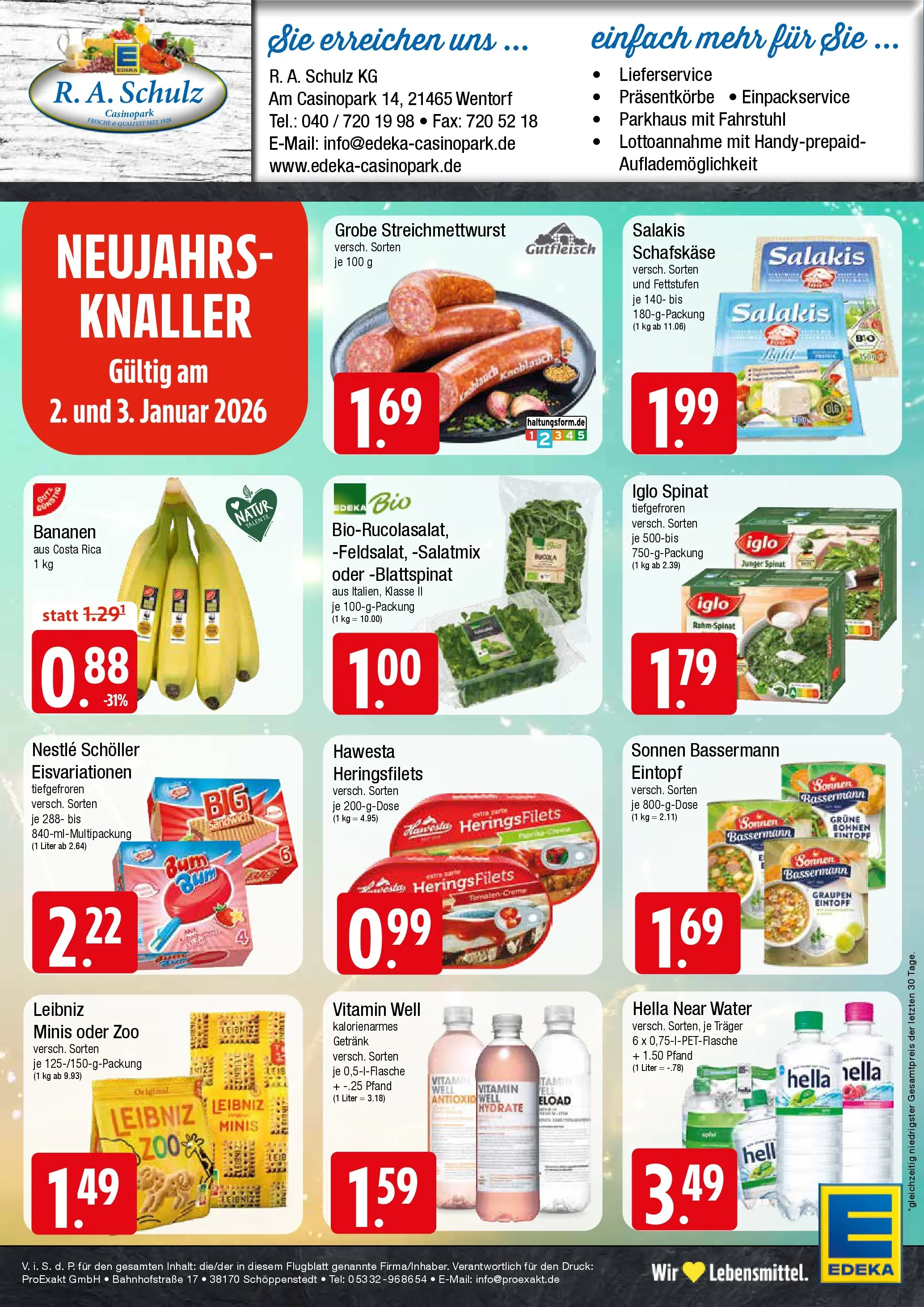 Edeka prospekt Wentorf	 (ab 29.12.2025) » Angebote Online | Seite: 8 | Produkte: Bananen, Hella, Salakis, Schafskase