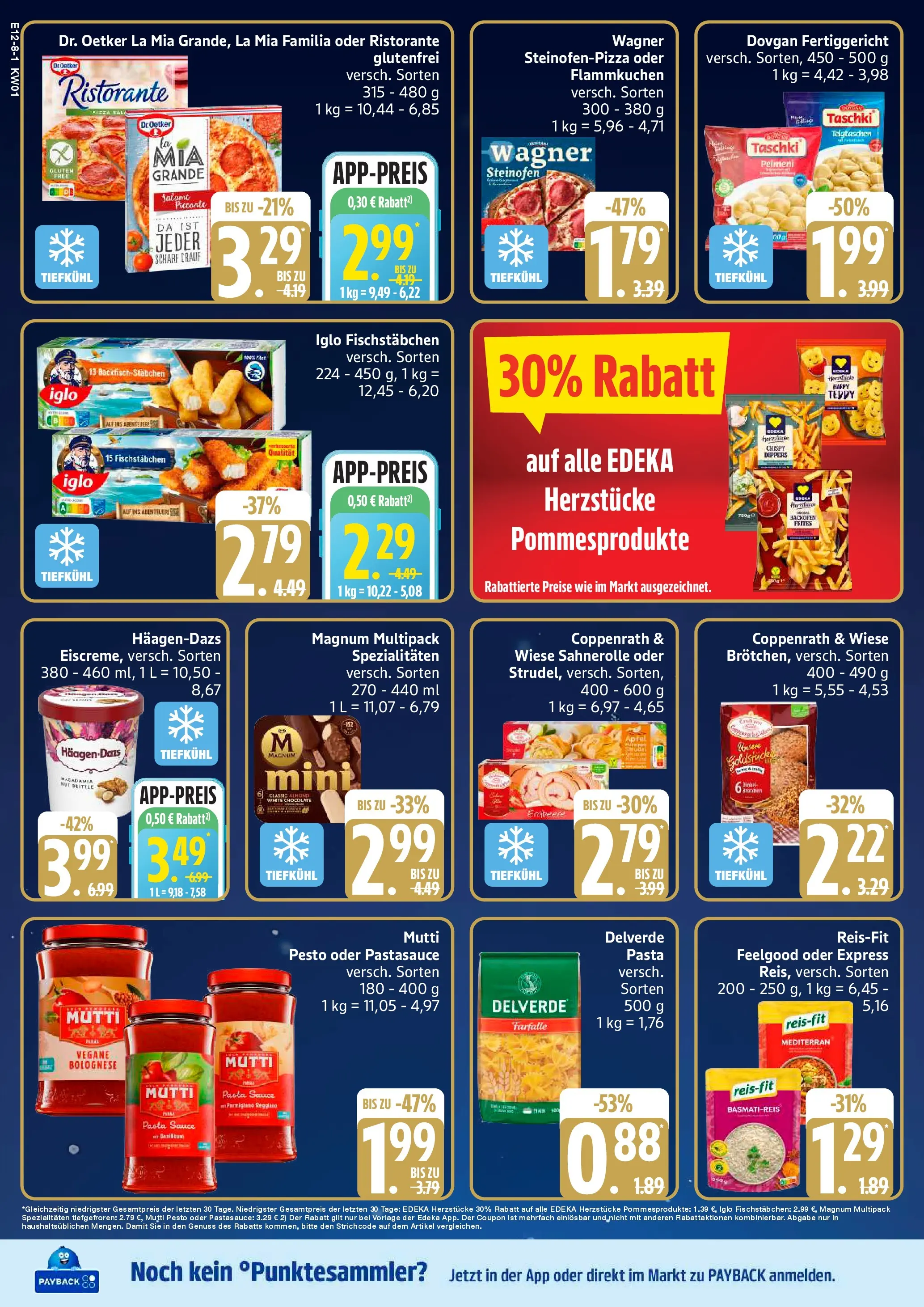 Edeka prospekt Ammersbek	 (ab 29.12.2025) » Angebote Online | Seite: 8 | Produkte: Basmatireis, Iglo, Pasta, Pizza