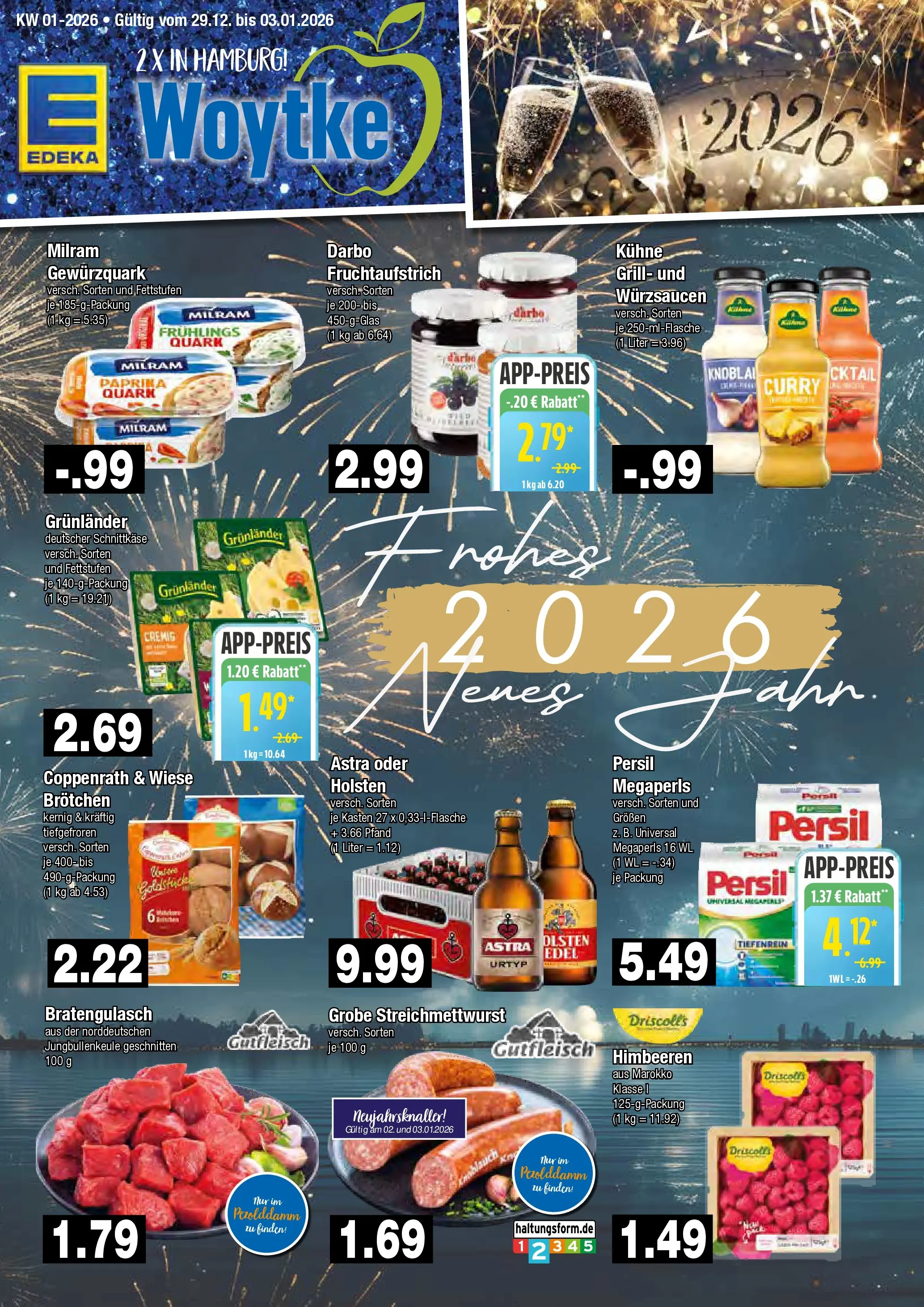 Edeka prospekt Hamburg	 (ab 29.12.2025) » Angebote Online | Seite: 1 | Produkte: Himbeeren, Quark, Holsten, Milram