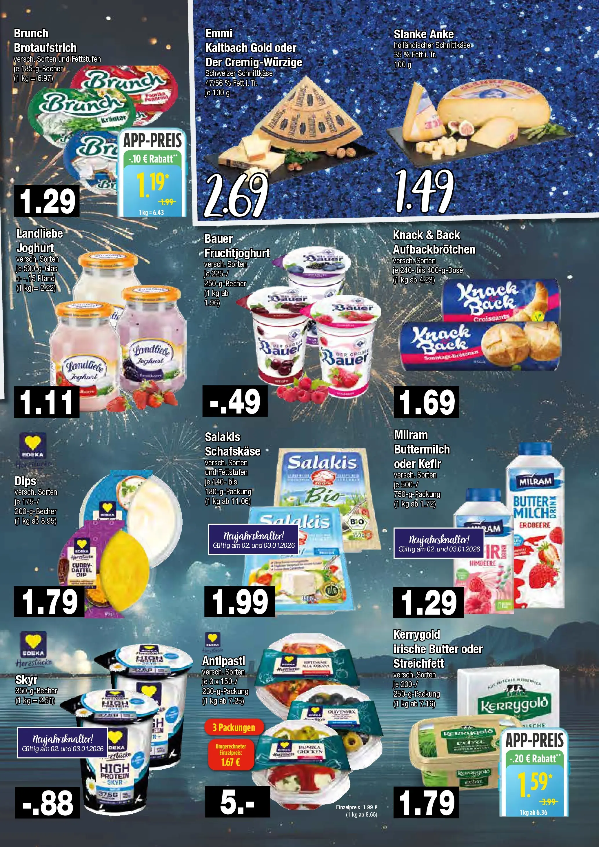 Edeka prospekt Hamburg	 (ab 29.12.2025) » Angebote Online | Seite: 5 | Produkte: Buttermilch, Landliebe joghurt, Himbeere, Schafskase