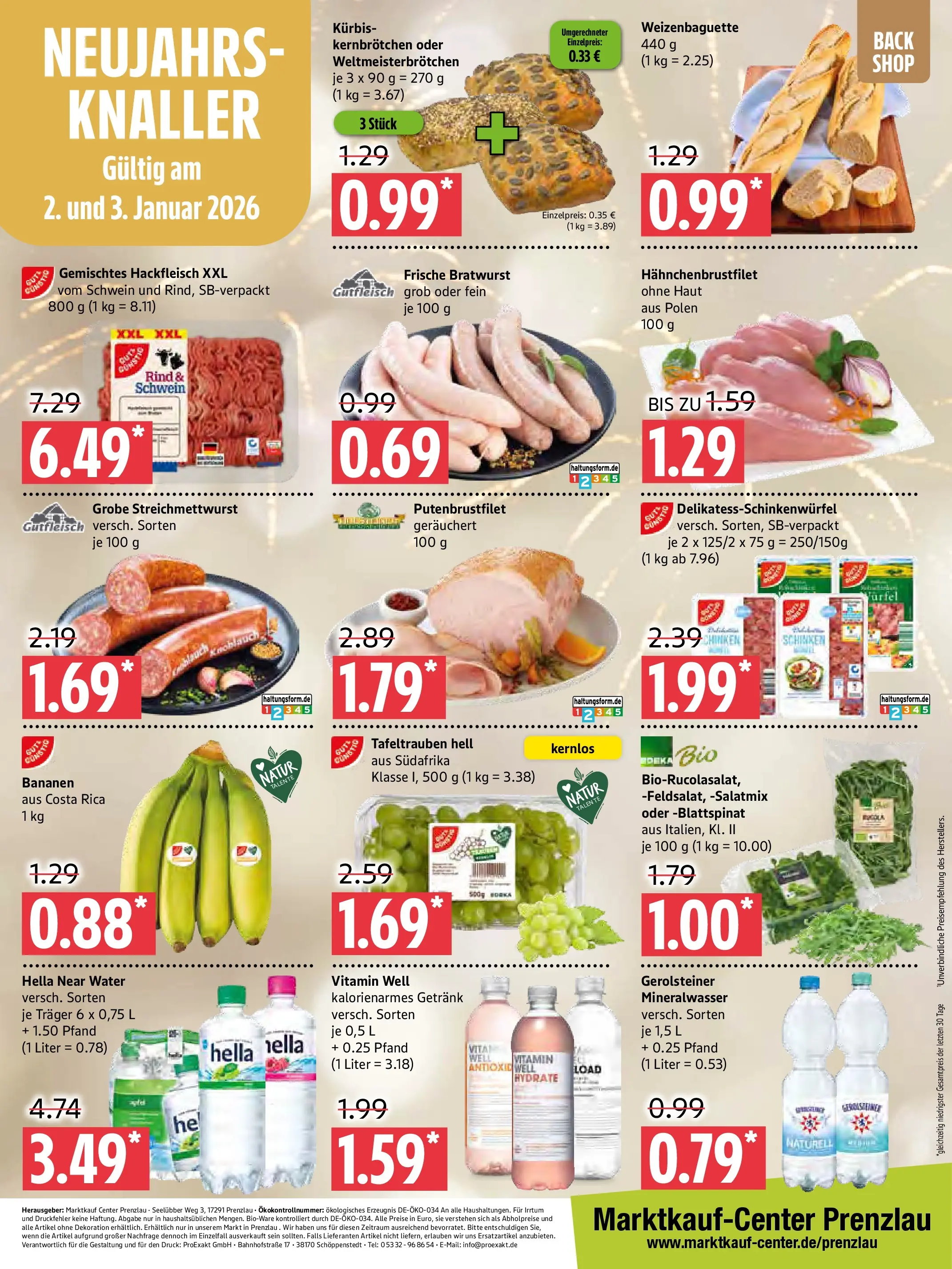 Marktkauf - Marktkauf: Wochenangebote (ab 29.12.2025) » Angebote online | Seite: 16 | Produkte: Bratwurst, Mineralwasser, Hella, Gerolsteiner