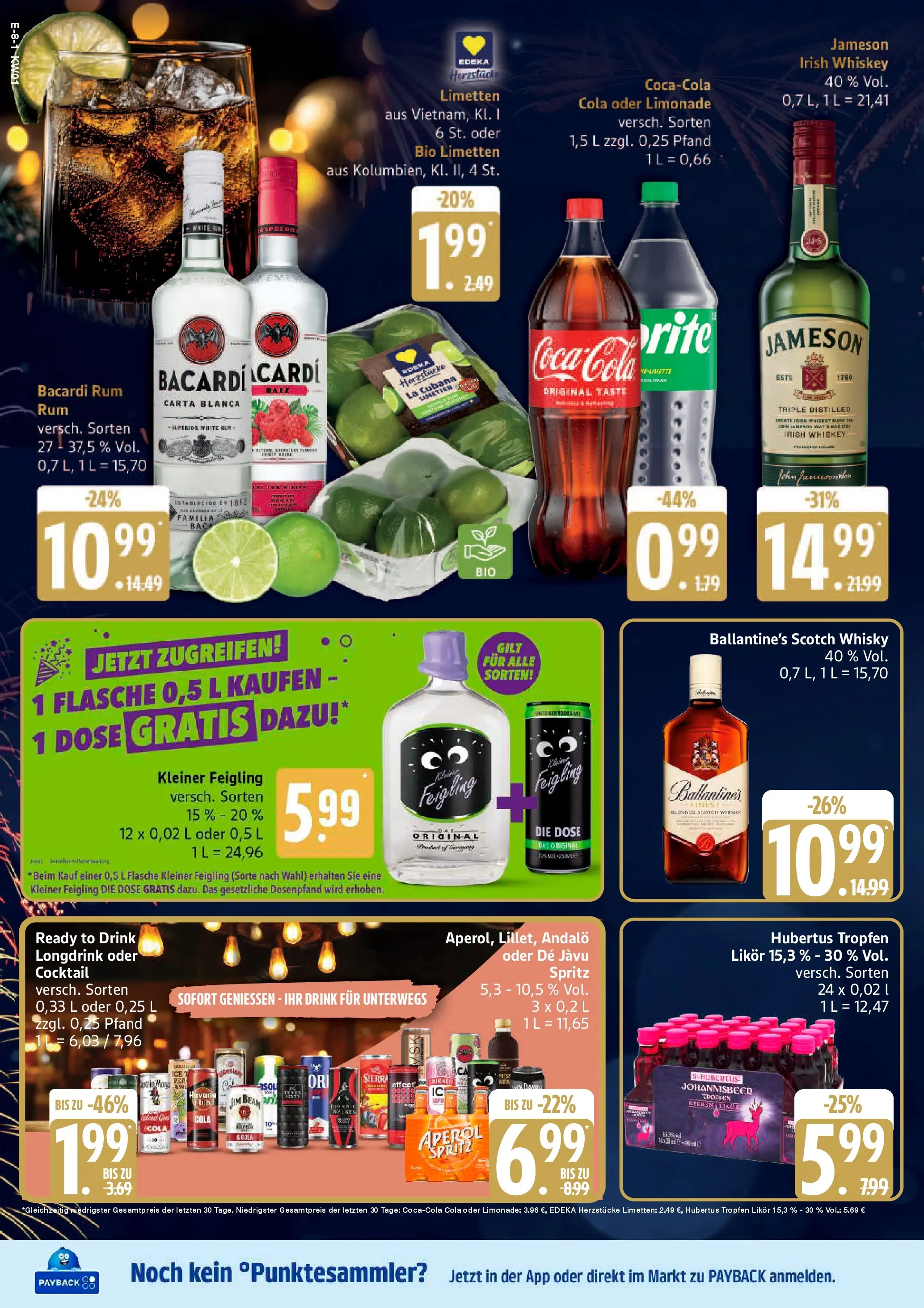 Edeka prospekt Hamburg	 (ab 29.12.2025) » Angebote Online | Seite: 8 | Produkte: Whisky, Rum, Whiskey, Hubertus tropfen