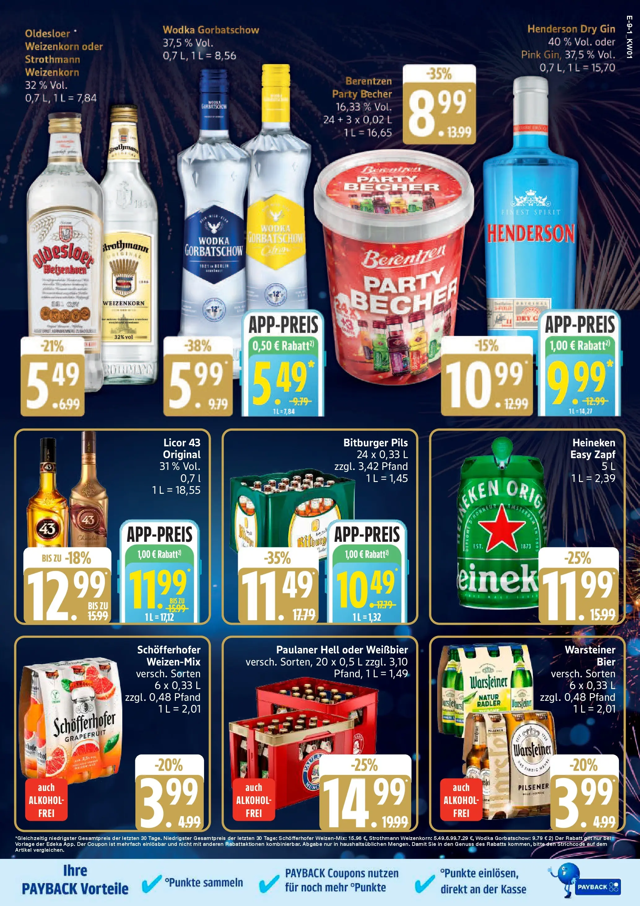 Edeka prospekt Hamburg	 (ab 29.12.2025) » Angebote Online | Seite: 9 | Produkte: Bitburger, Oldesloer, Gin, Wodka