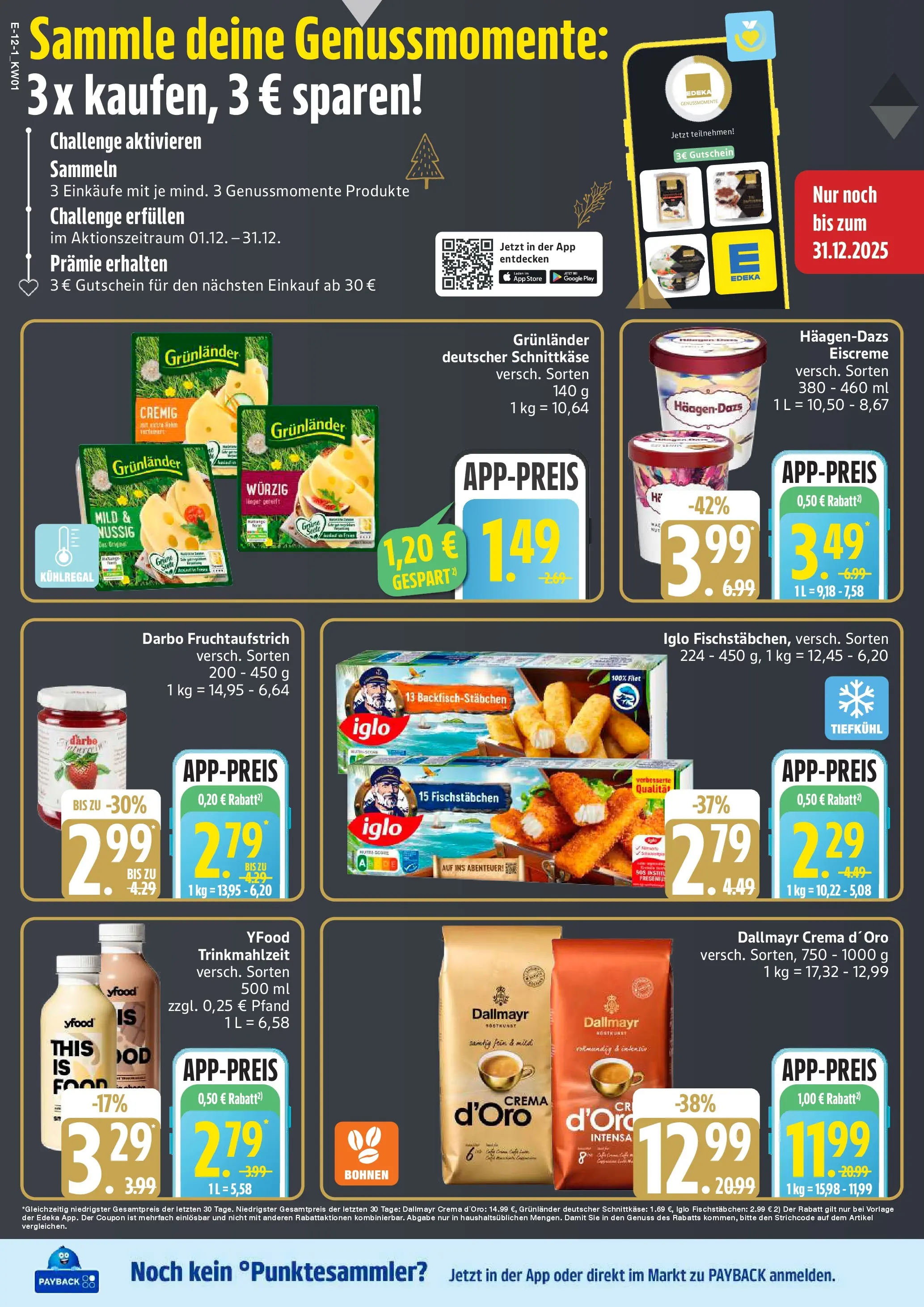 Edeka prospekt Hamburg	 (ab 29.12.2025) » Angebote Online | Seite: 12 | Produkte: Iglo, Eiscreme, Dallmayr, Fischstabchen