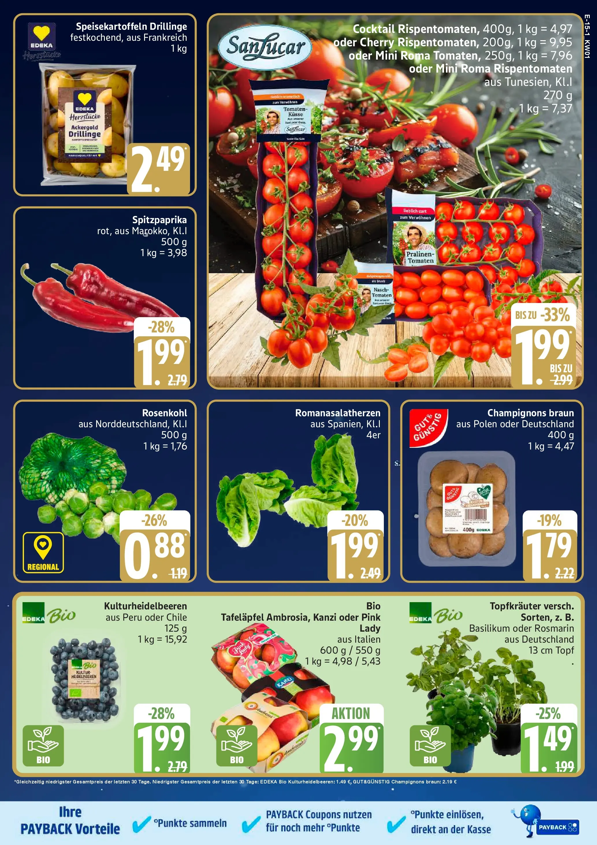 Edeka prospekt Hamburg	 (ab 29.12.2025) » Angebote Online | Seite: 15 | Produkte: Tomaten, Heidelbeeren, Champignons