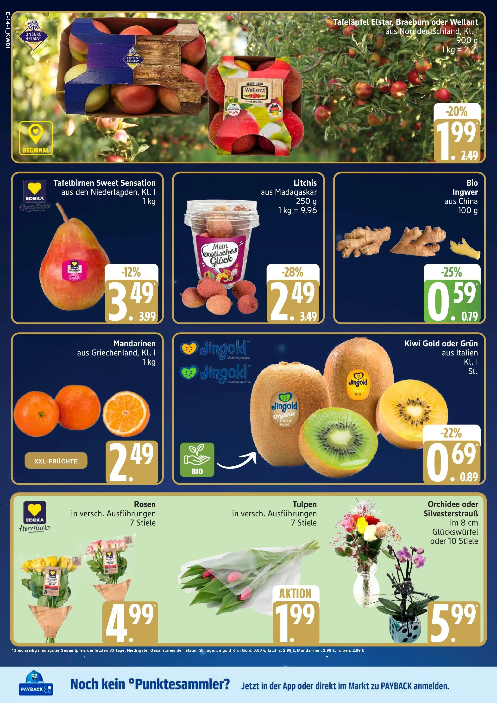 Edeka prospekt Bad Schwartau	 (ab 29.12.2025) » Angebote Online | Seite: 16 | Produkte: Orchidee, Mandarinen, Kiwi
