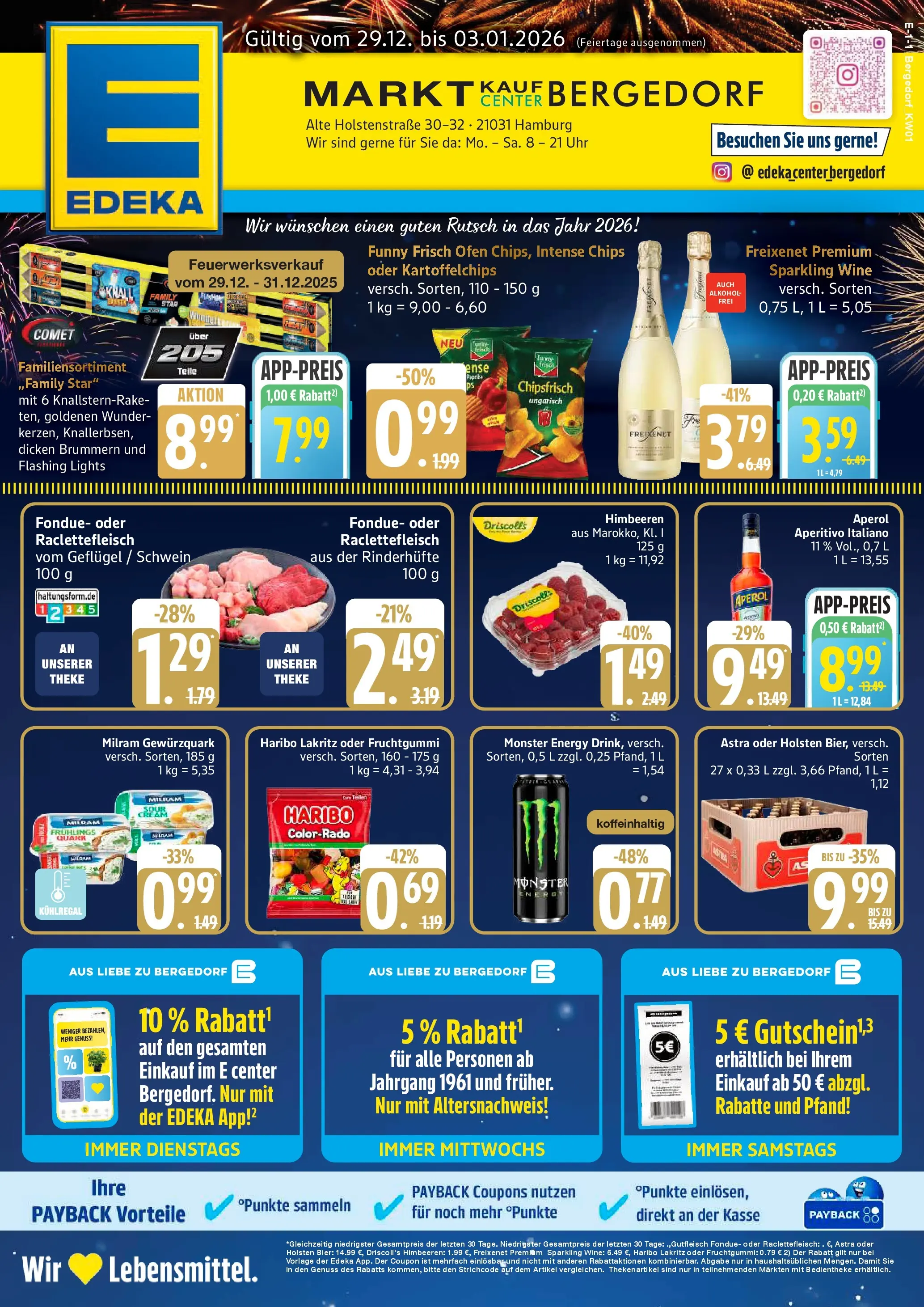 Edeka prospekt Hamburg	 (ab 29.12.2025) » Angebote Online | Seite: 1 | Produkte: Quark, Energy, Fondue, Chips
