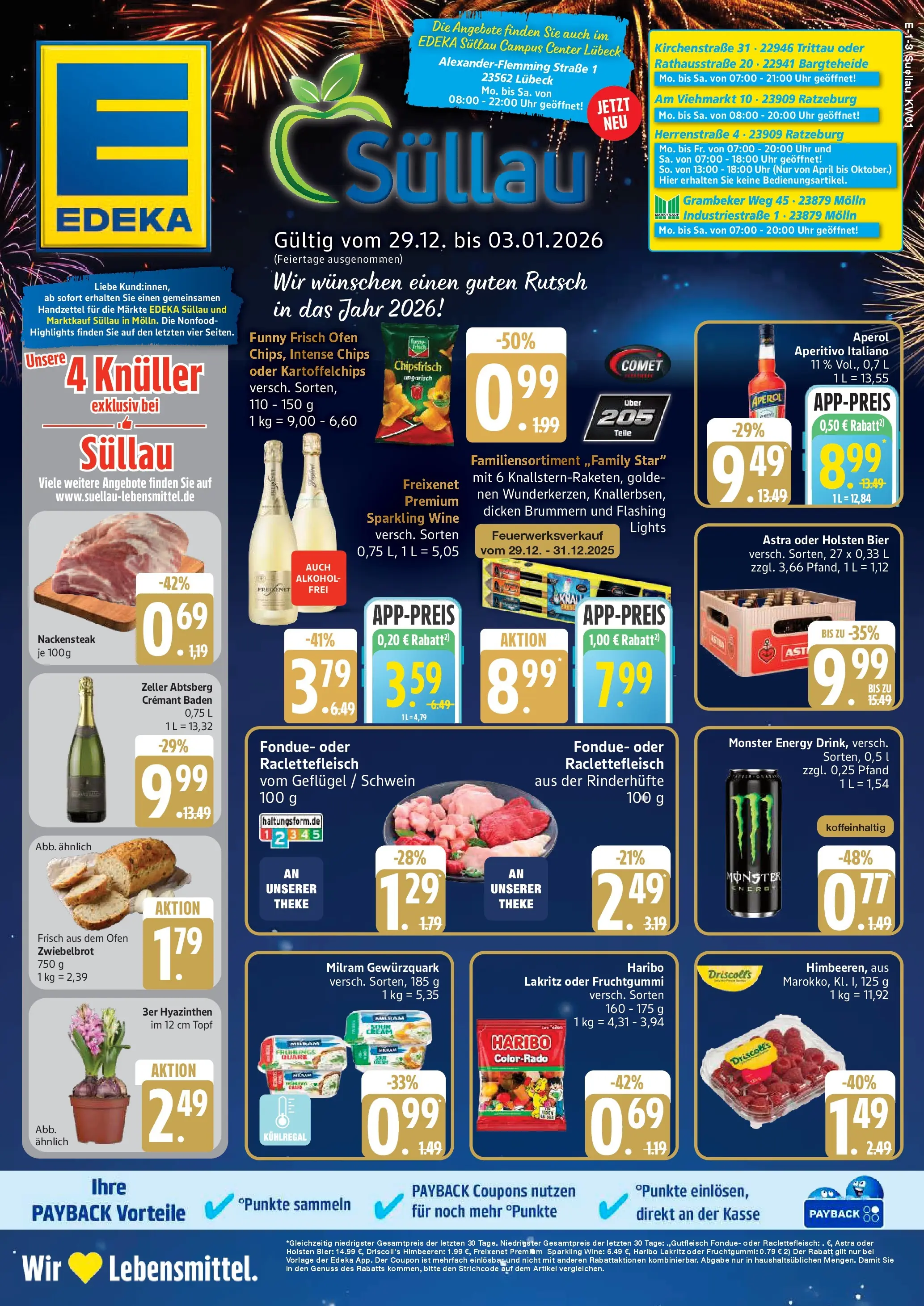 Edeka prospekt Ratzeburg	 (ab 29.12.2025) » Angebote Online | Seite: 1 | Produkte: Himbeeren, Astra, Monster, Aperol