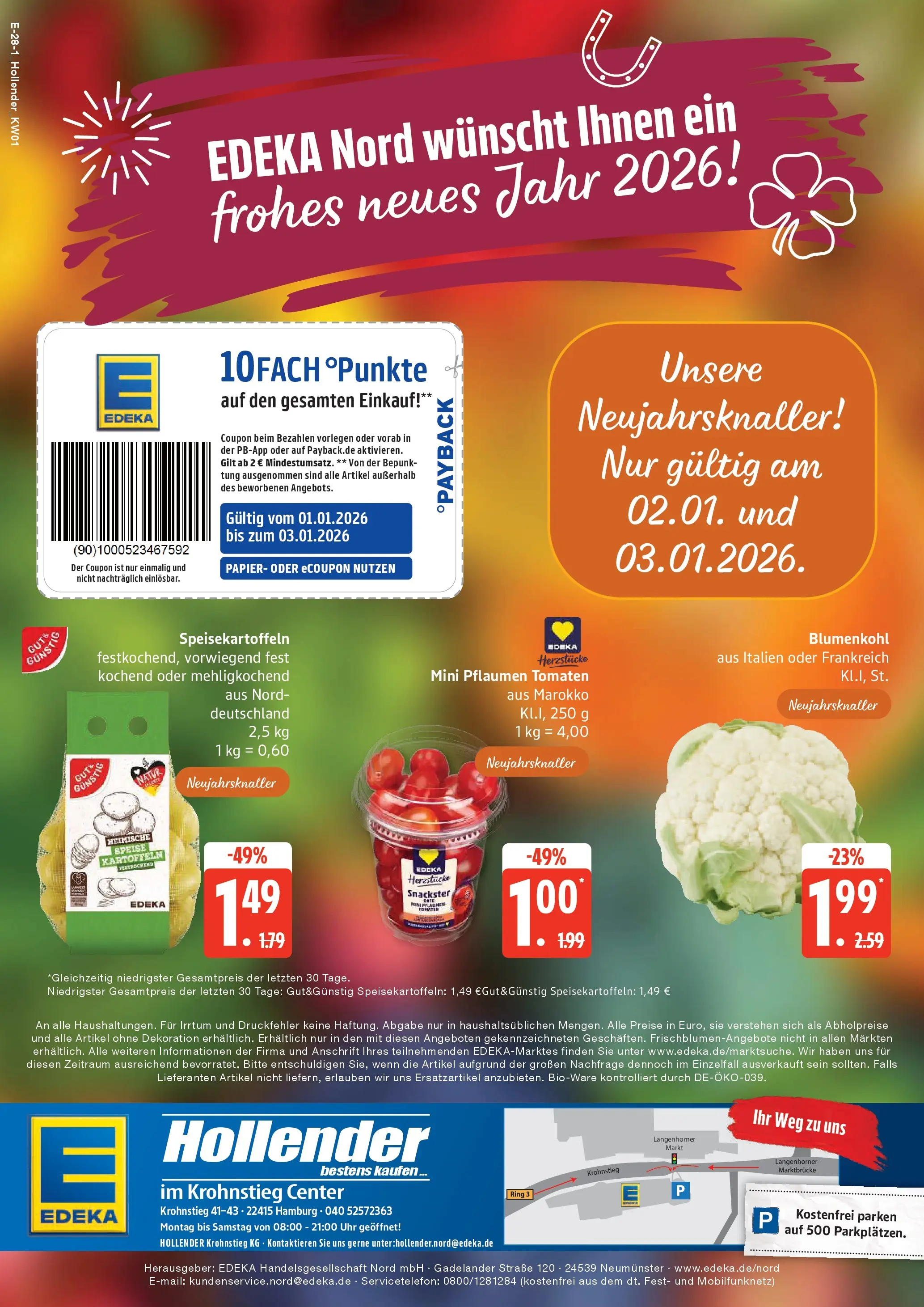Edeka prospekt Hamburg	 (ab 29.12.2025) » Angebote Online | Seite: 28 | Produkte: Pflaumen, Tomaten, Kartoffeln, Uhr