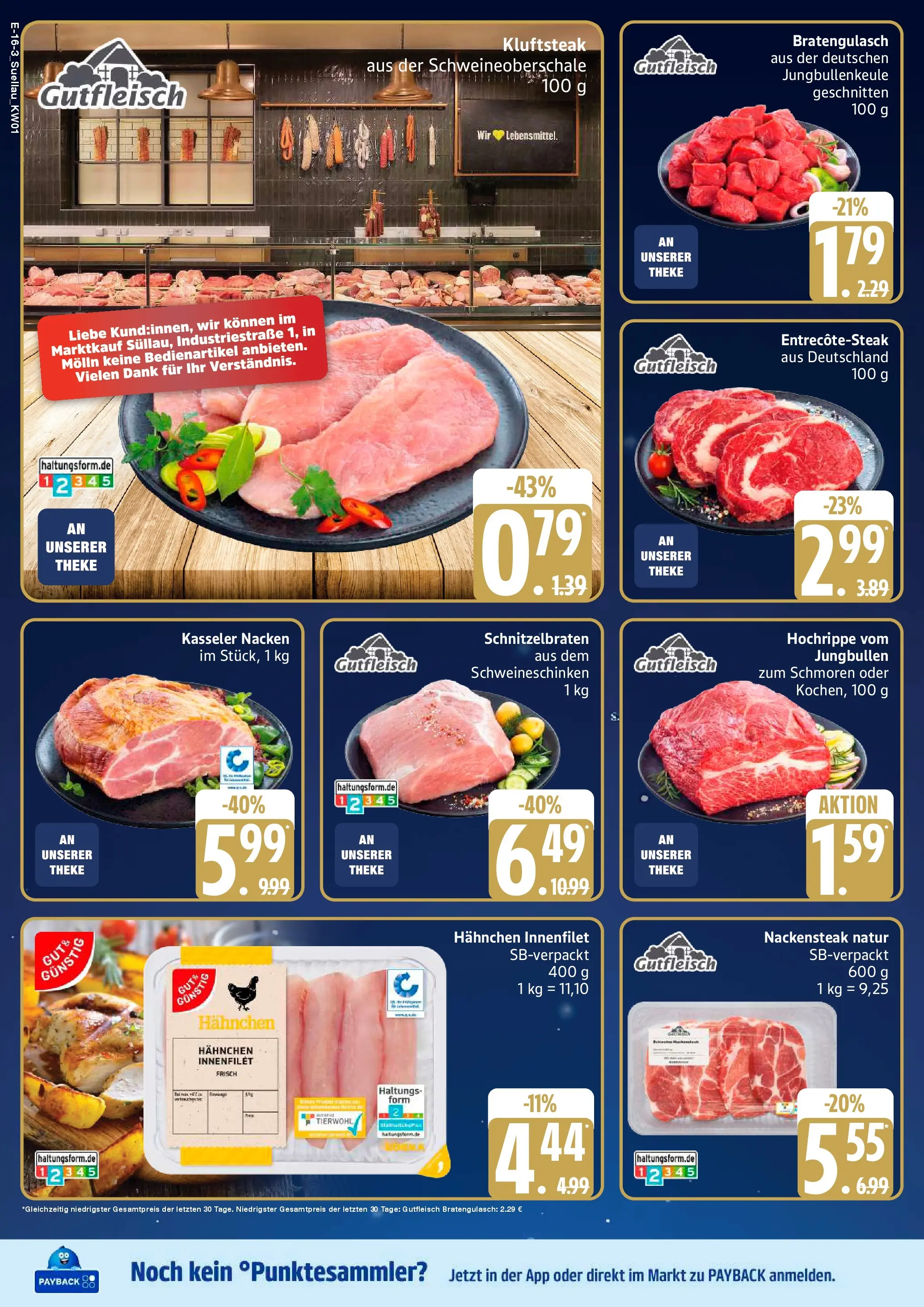 Edeka prospekt Ratzeburg	 (ab 29.12.2025) » Angebote Online | Seite: 16 | Produkte: Hahnchen, Theke, Kasseler nacken, Steak