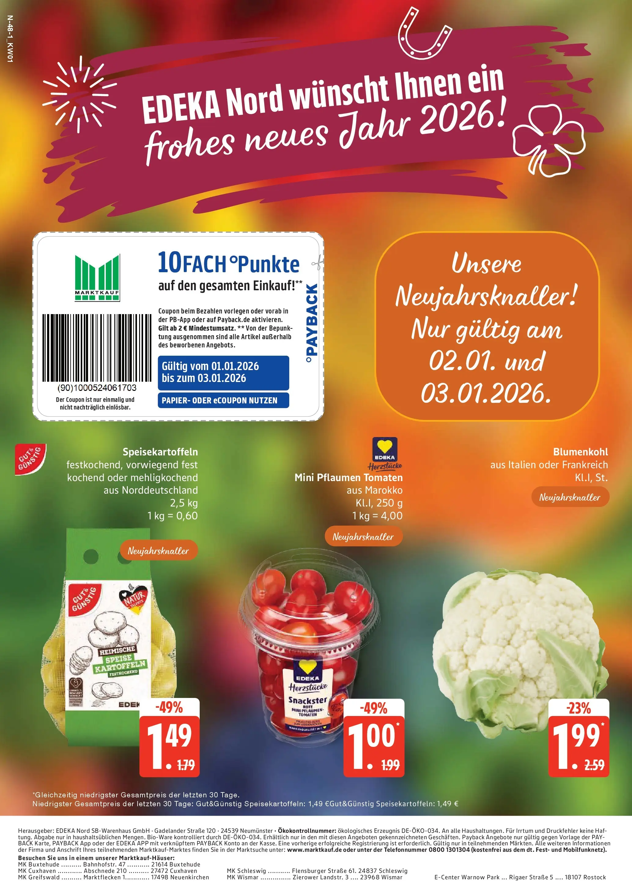 Marktkauf - Marktkauf: Wochenangebote (ab 29.12.2025) » Angebote online | Seite: 48 | Produkte: Pflaumen, Tomaten, Kartoffeln, Blumenkohl