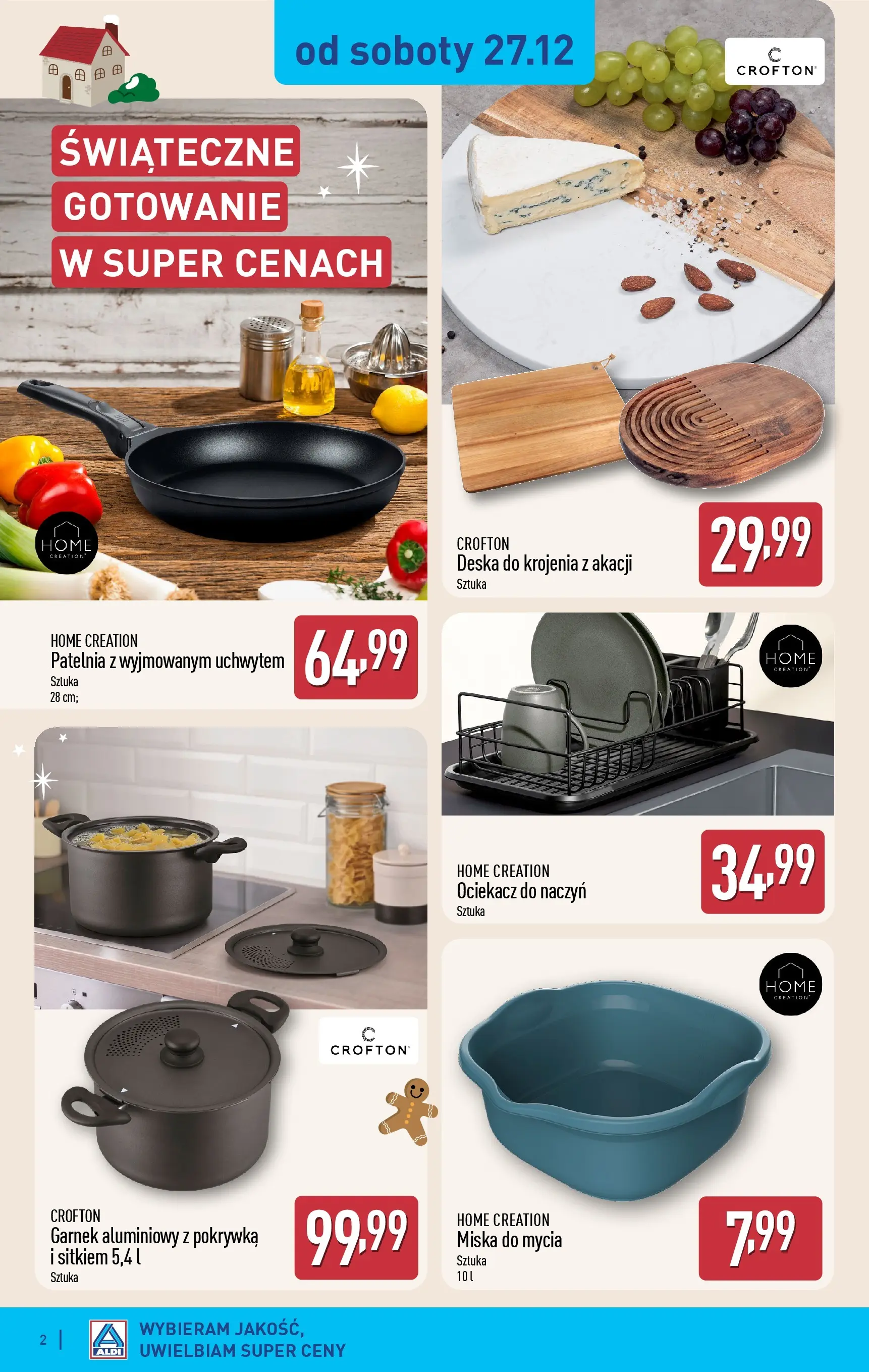 Aldi Gazetka - Od soboty od 27.12.2025 - Ulotka PDF, promocje | Strona: 2 | Produkty: Garnek, Deska do krojenia, Patelnia