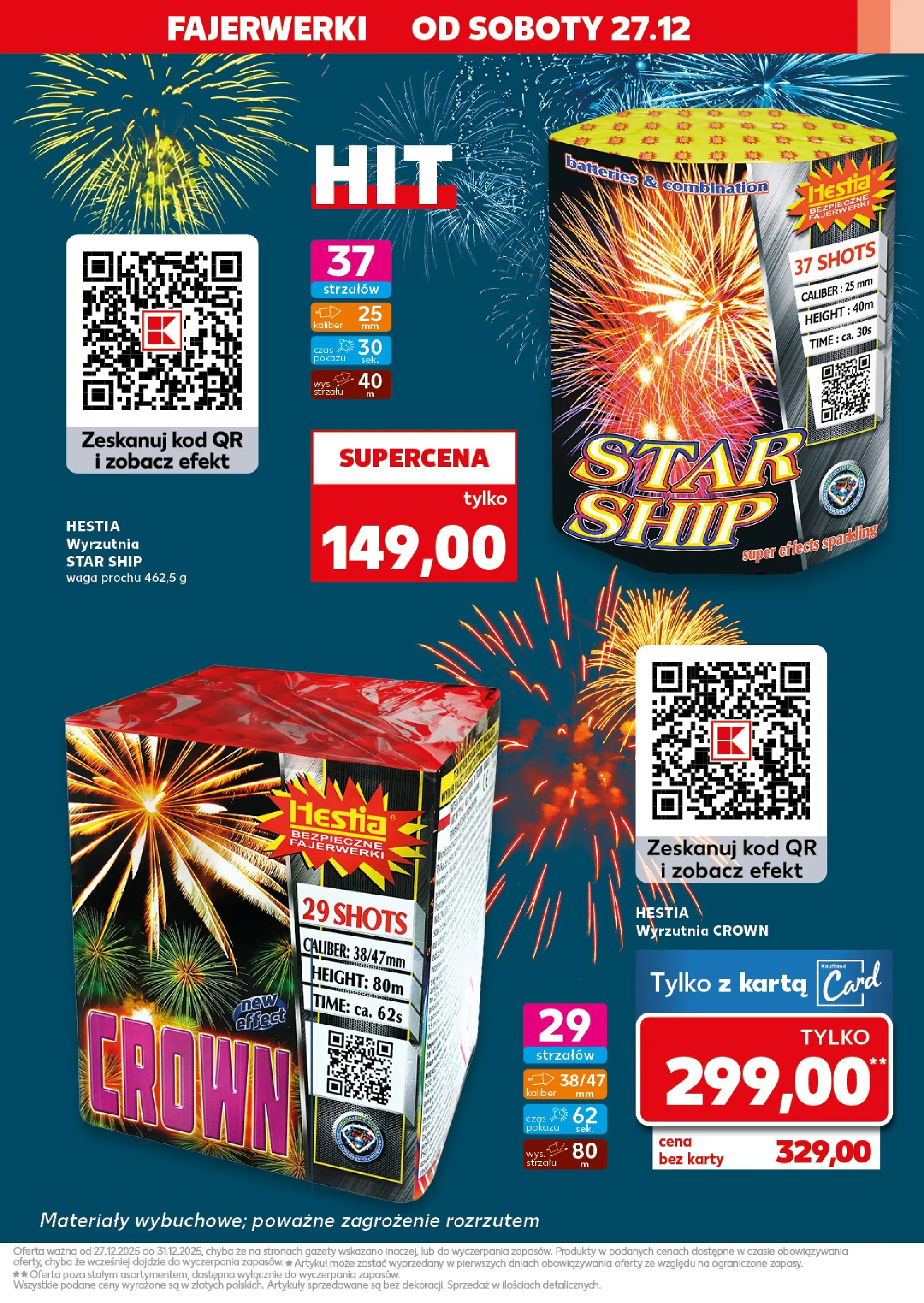 Kaufland - Kaufland Fajerwerki ważne do 31.12 od 26.12.2025 - od jutra PDF | Strona: 9 | Produkty: Karta, Waga, Wyrzutnia, Fajerwerki