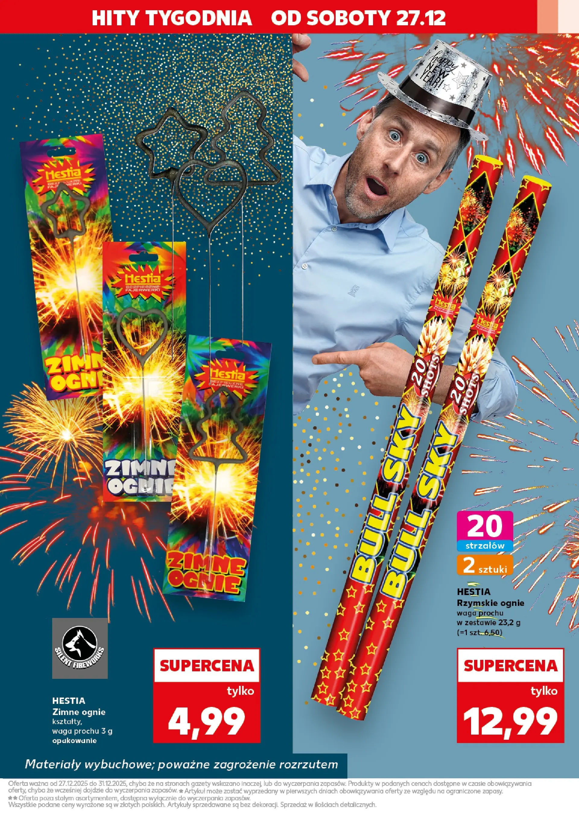 Kaufland - Kaufland Fajerwerki ważne do 31.12 od 26.12.2025 - od jutra PDF | Strona: 15 | Produkty: Waga, Rzymskie ognie, Zimne ognie