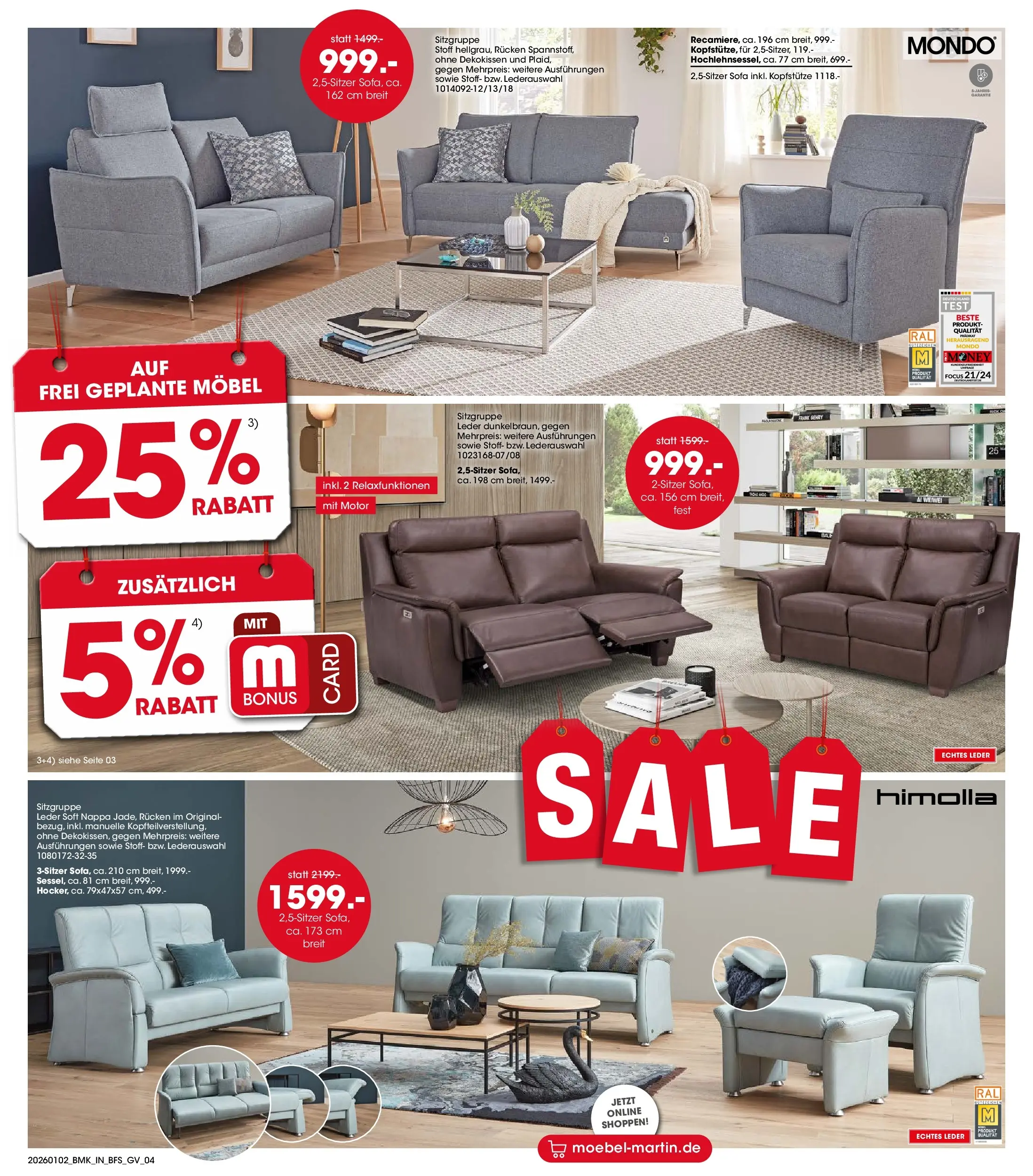 Möbel Martin - Möbel Martin: Offres hebdomadaires à partir du 01/01/2026 - promo en ligne | Page: 4 | Produits: Sofa