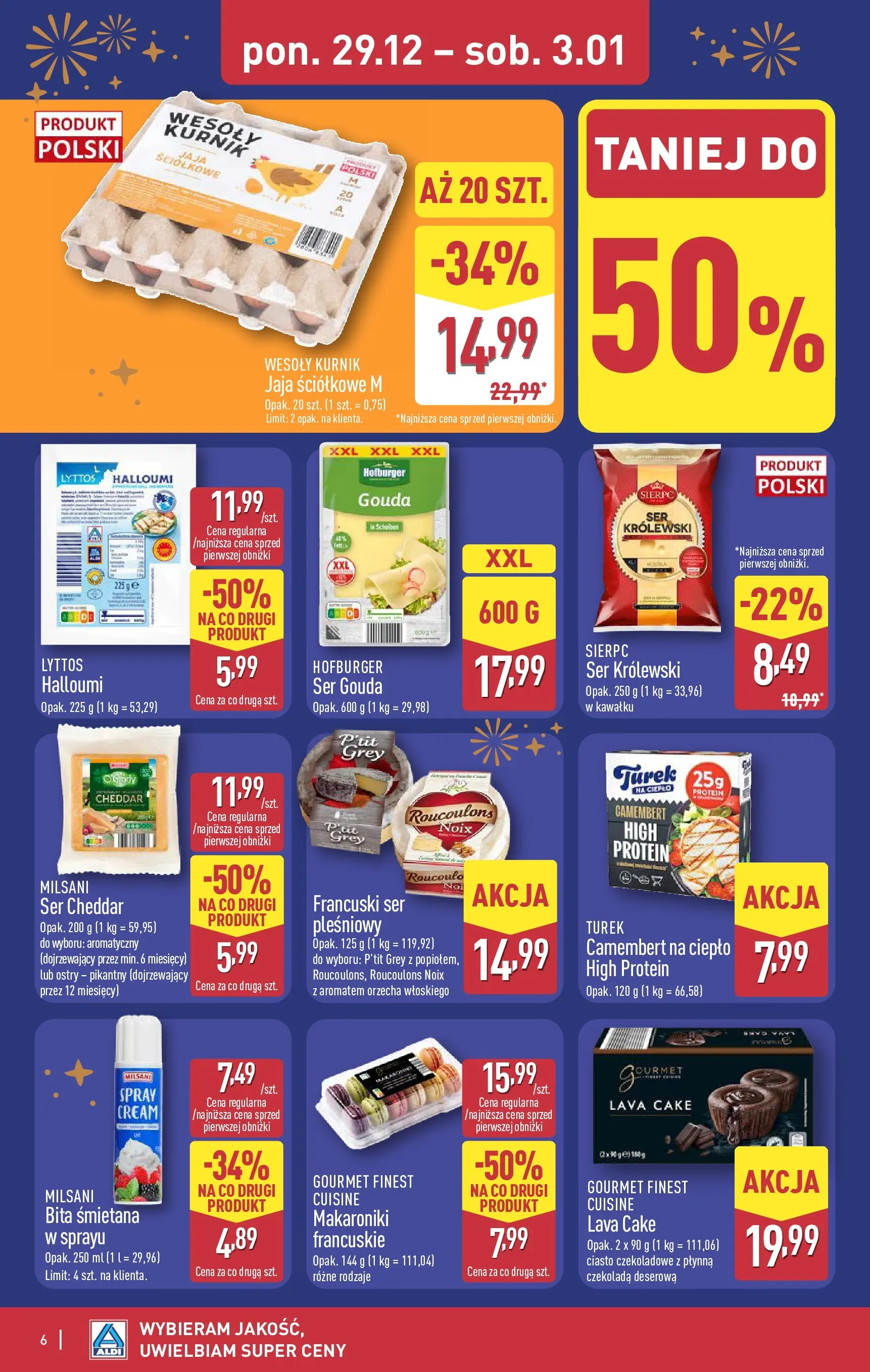 Aldi Gazetka od 29.12.2025 - Ulotka PDF, promocje | Strona: 6 | Produkty: Halloumi, Ciasto, Ser, Jaja