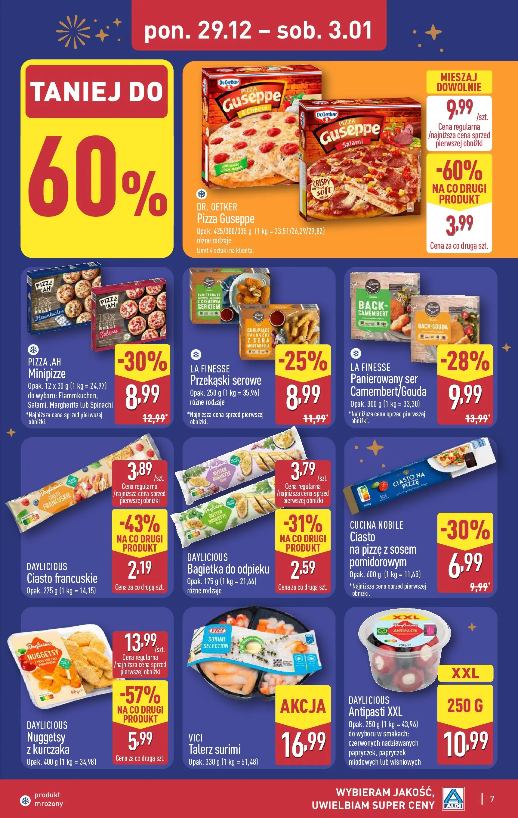 Aldi Gazetka od 29.12.2025 - Ulotka PDF, promocje | Strona: 7 | Produkty: Ciasto francuskie, Camembert, Ser, Salami