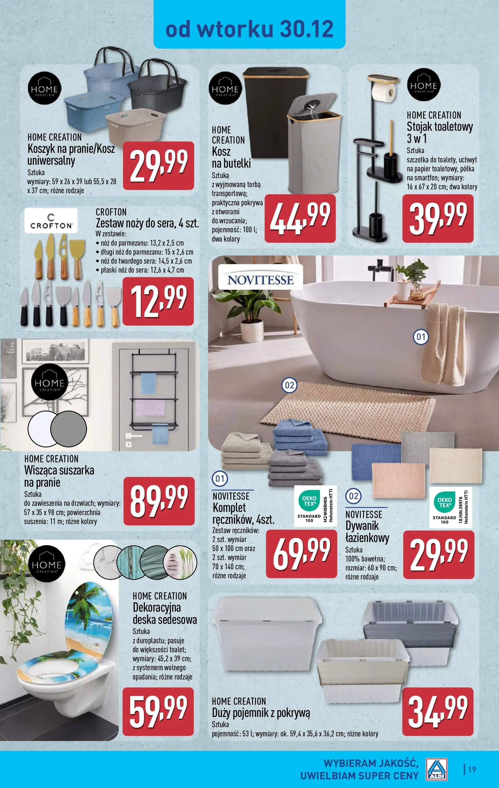 Aldi Gazetka od 29.12.2025 - Ulotka PDF, promocje | Strona: 19 | Produkty: Suszarka na pranie, Torba, Suszarka, Półka