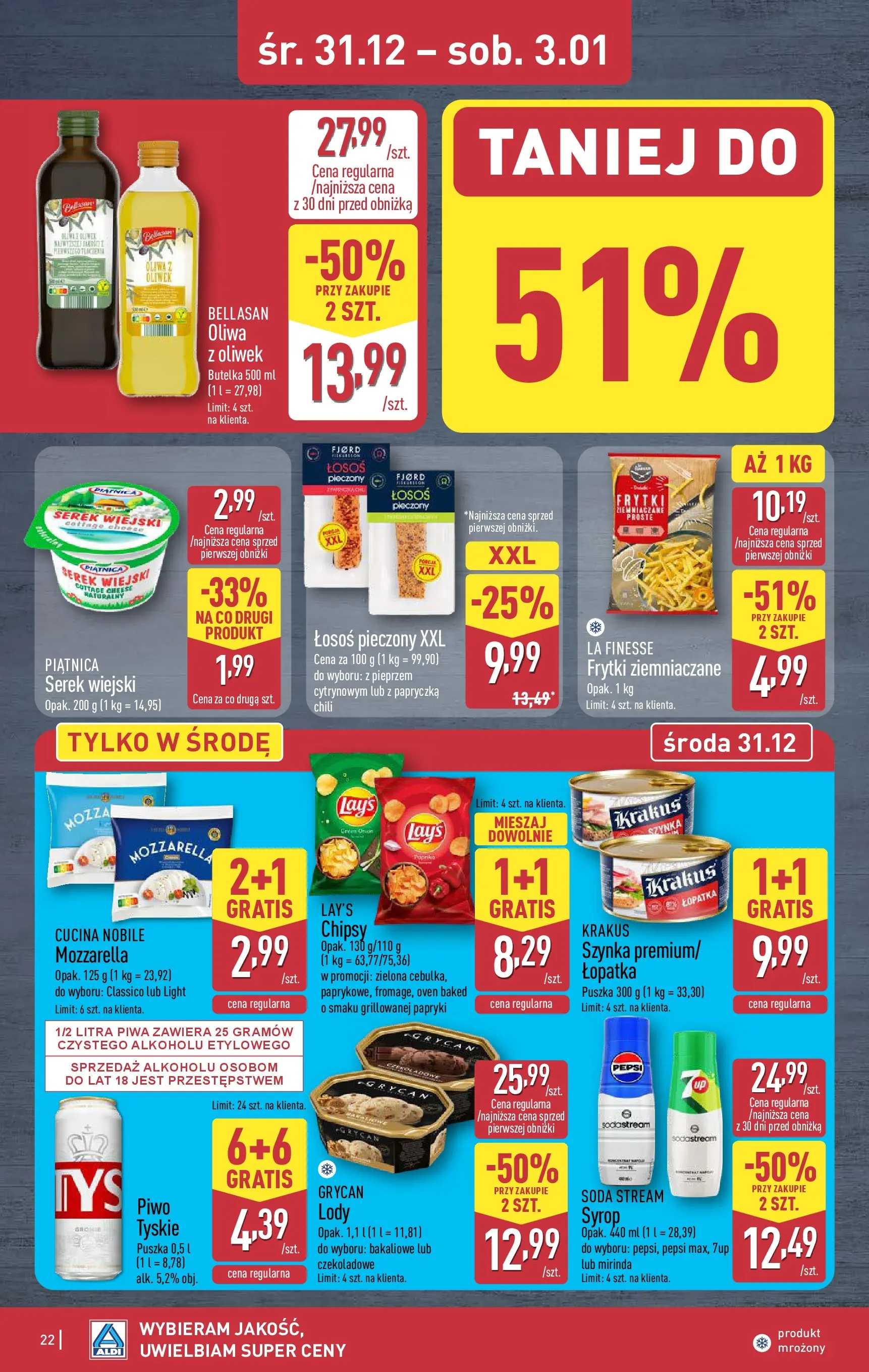 Aldi Gazetka od 29.12.2025 - Ulotka PDF, promocje | Strona: 22 | Produkty: Pepsi, Serek wiejski, Piwo, Sodastream