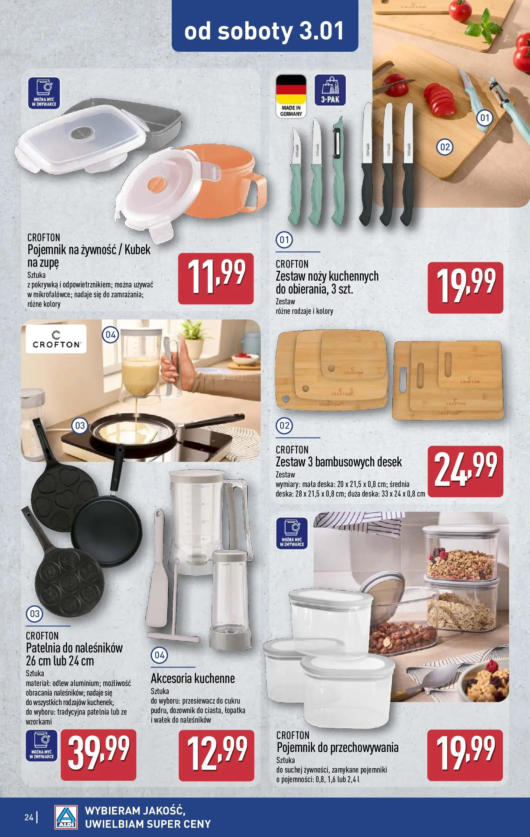Aldi Gazetka od 29.12.2025 - Ulotka PDF, promocje | Strona: 24 | Produkty: Patelnia