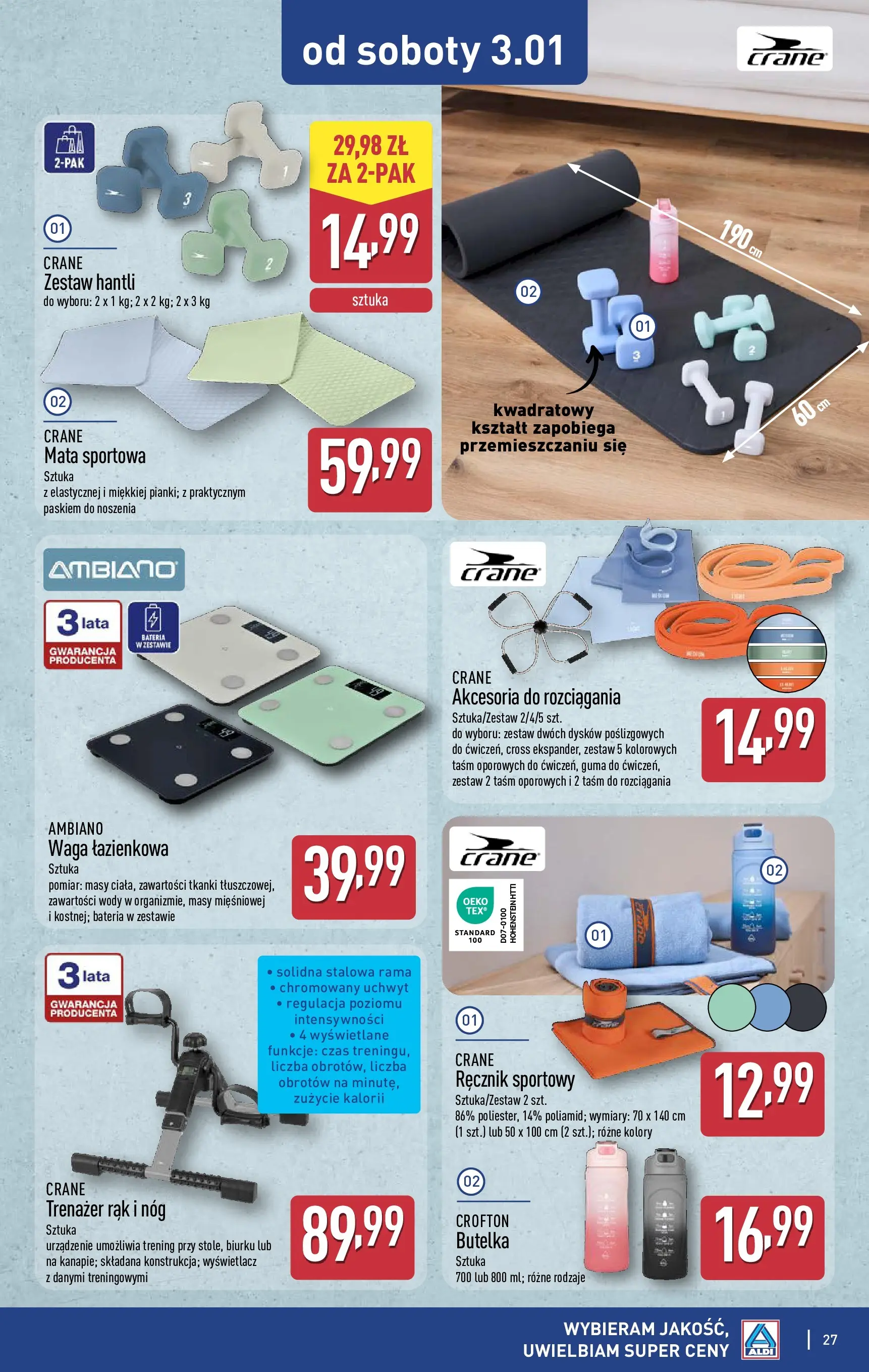 Aldi Gazetka od 29.12.2025 - Ulotka PDF, promocje | Strona: 27 | Produkty: Waga, Bateria, Waga łazienkowa