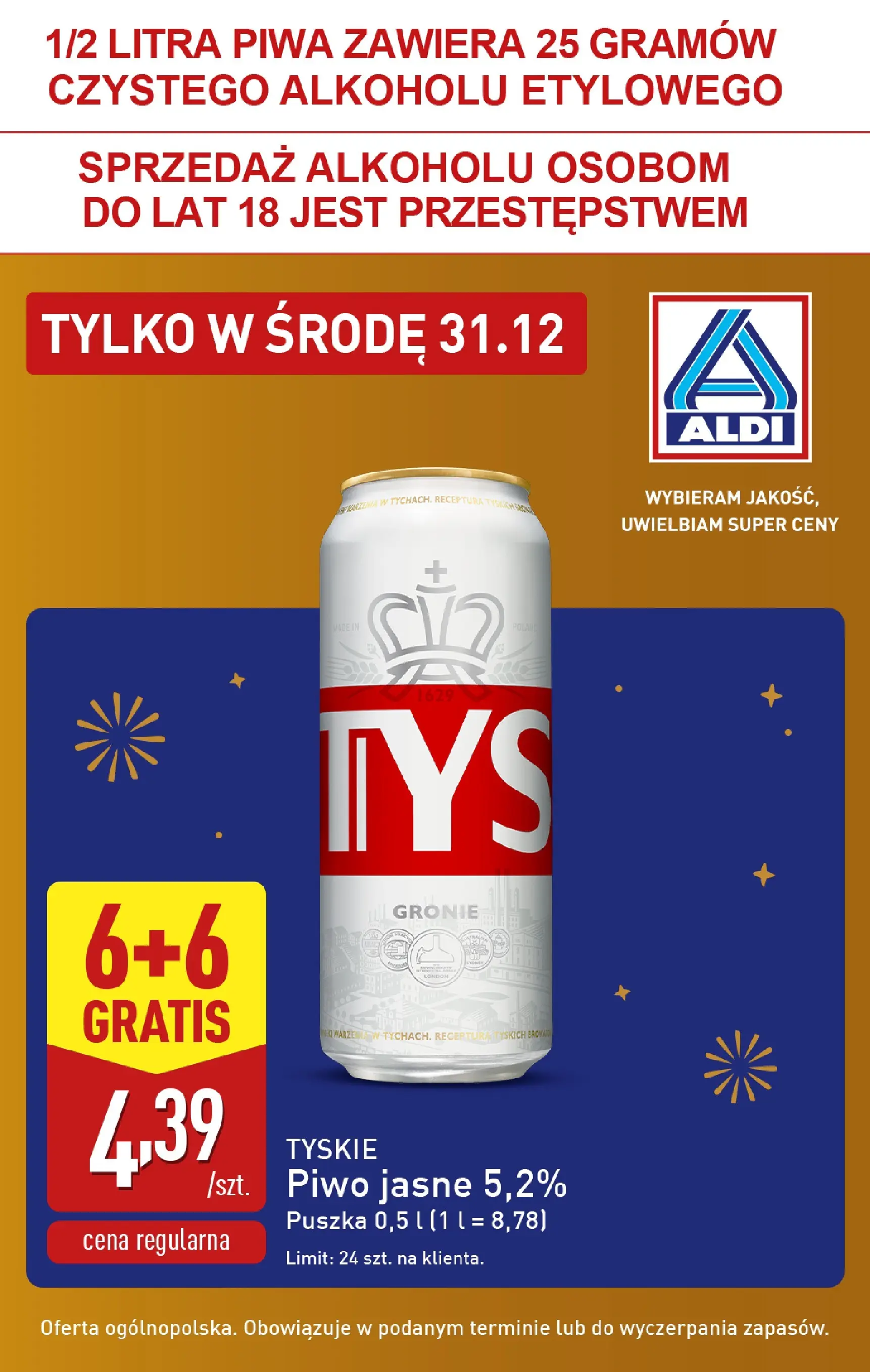 Aldi Gazetka - Super Sylwester od 31.12.2025 - Ulotka PDF, promocje | Strona: 7 | Produkty: Tyskie, Piwo
