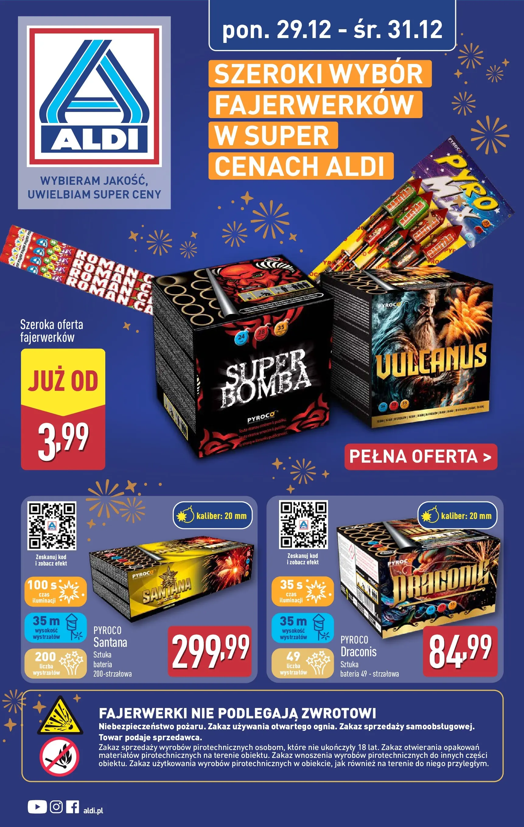 Aldi - Fajerwerki w ALDI od 28.12.2025 - Ulotka PDF, promocje | Strona: 1 | Produkty: Fajerwerki, Bateria