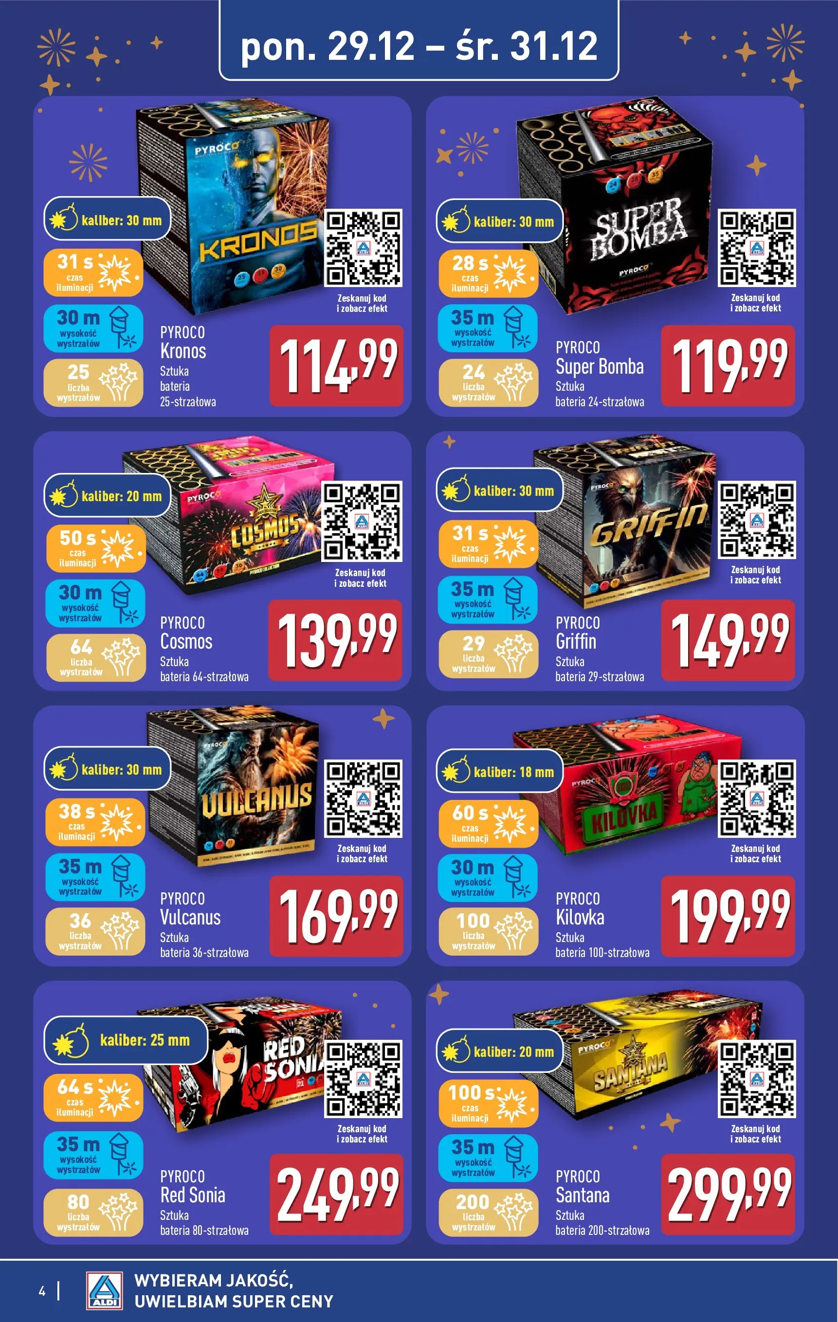 Aldi - Fajerwerki w ALDI od 28.12.2025 - Ulotka PDF, promocje | Strona: 4 | Produkty: Bateria