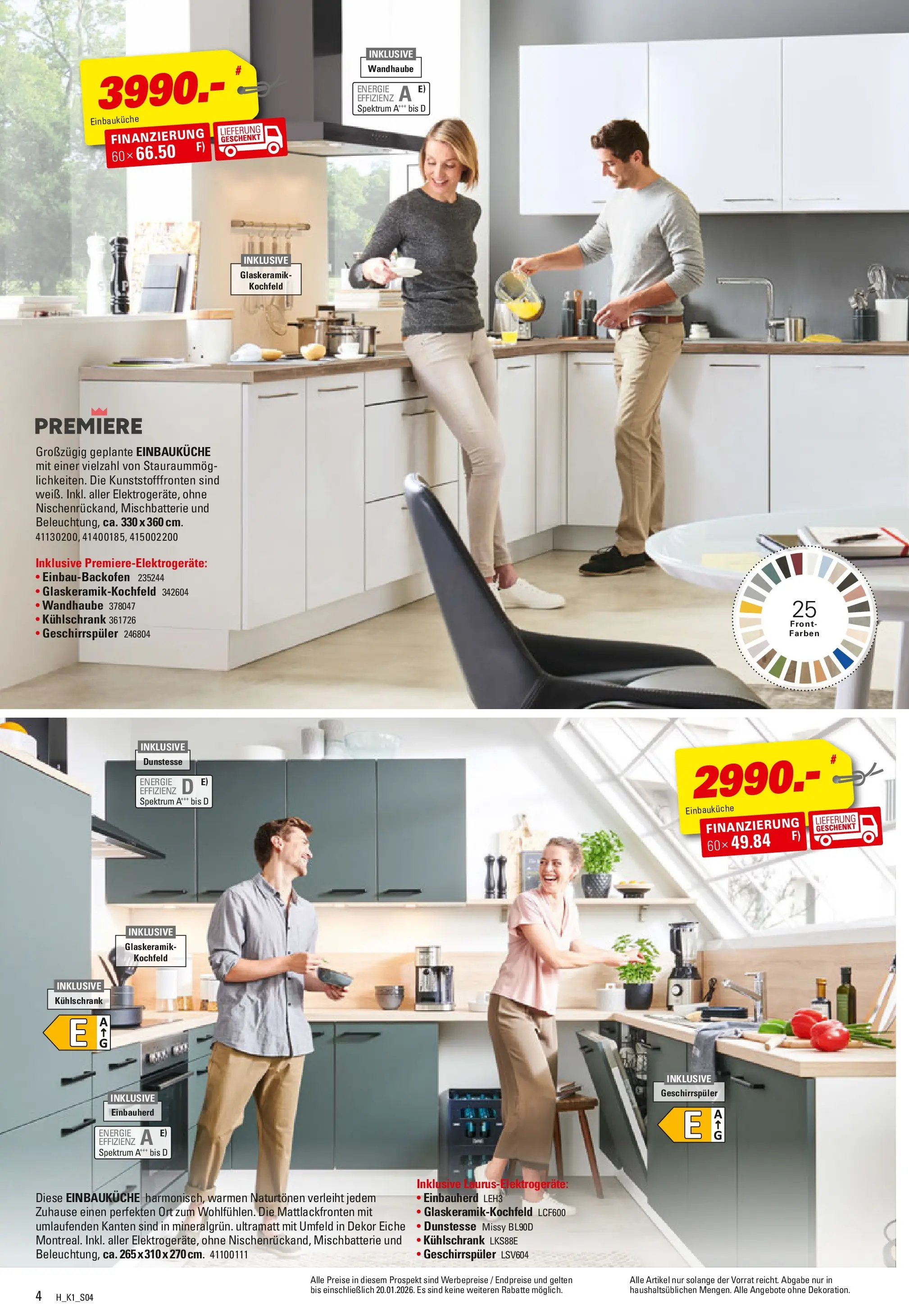 Höffner - Höffner: Möbelangebote (ab 23.12.2025) zum Blättern | Seite: 4 | Produkte: Geschirrspüler, Einbauküche, Kühlschrank, Kochfeld