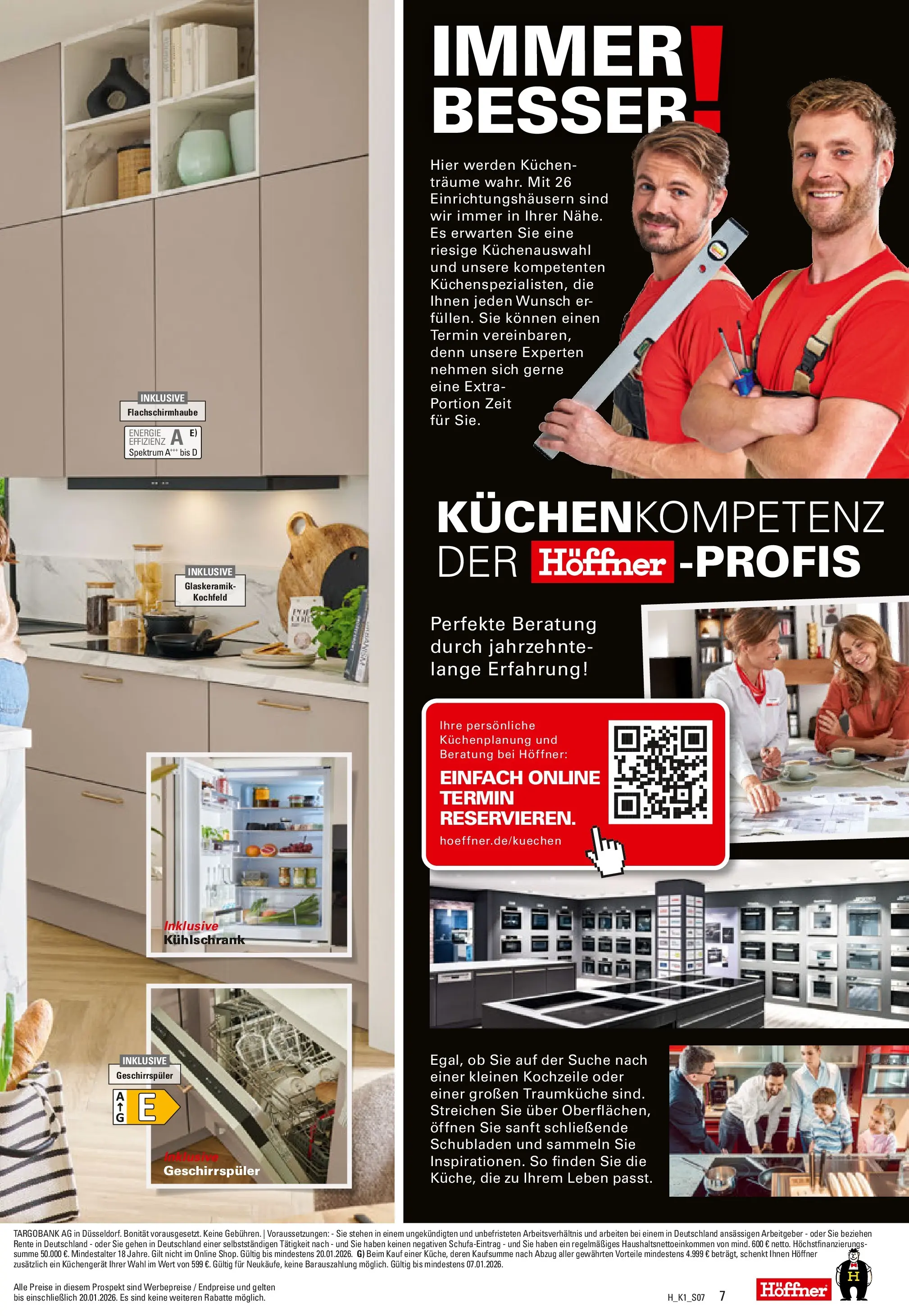 Höffner - Höffner: Möbelangebote (ab 23.12.2025) zum Blättern | Seite: 7 | Produkte: Geschirrspüler, Kühlschrank, Kochfeld, Kuchen