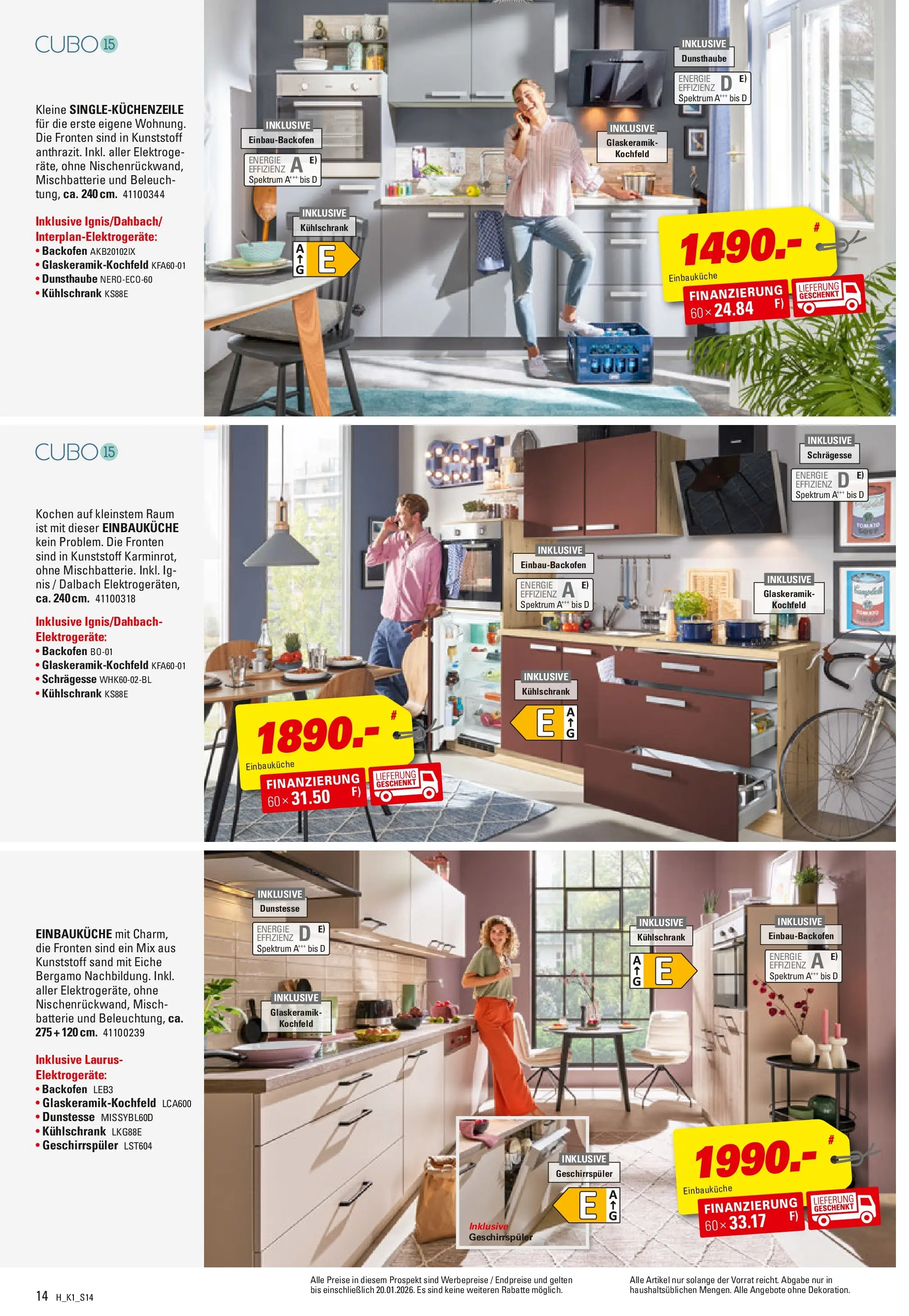 Höffner - Höffner: Möbelangebote (ab 23.12.2025) zum Blättern | Seite: 14 | Produkte: Geschirrspüler, Batterie, Kochfeld, Backofen